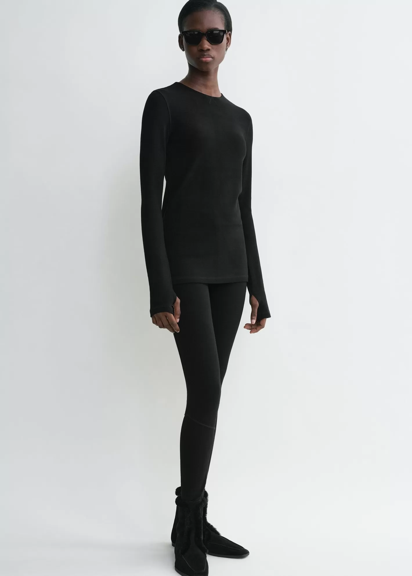 Tops & Blouses>TOTEME Monogram knit top black