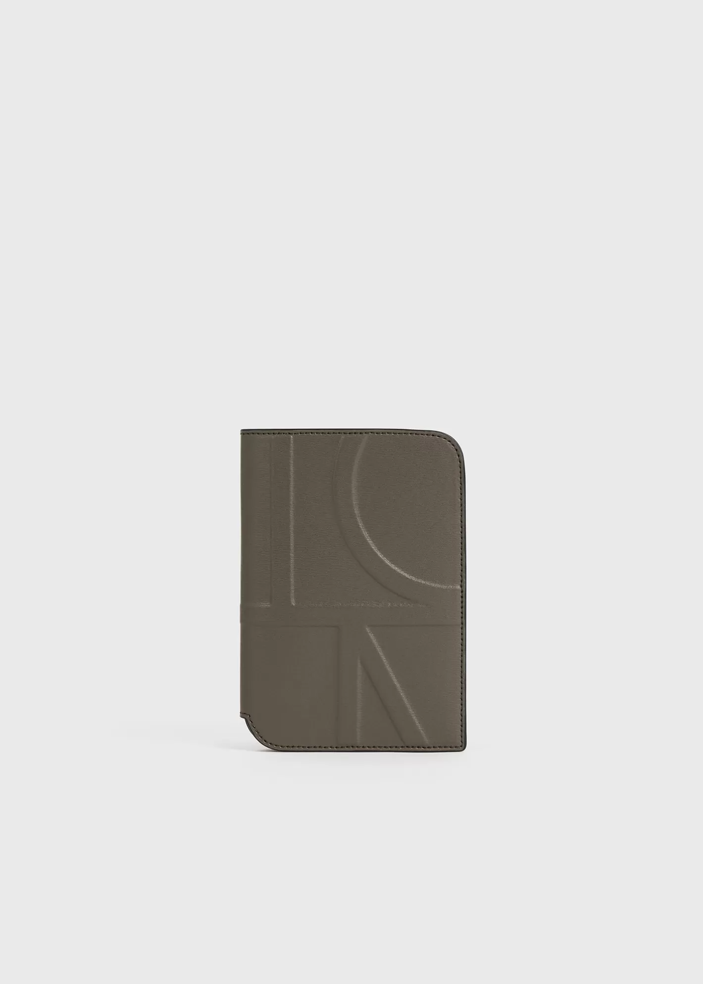 Small Leather Goods>TOTEME Monogram leather passport holder Ash