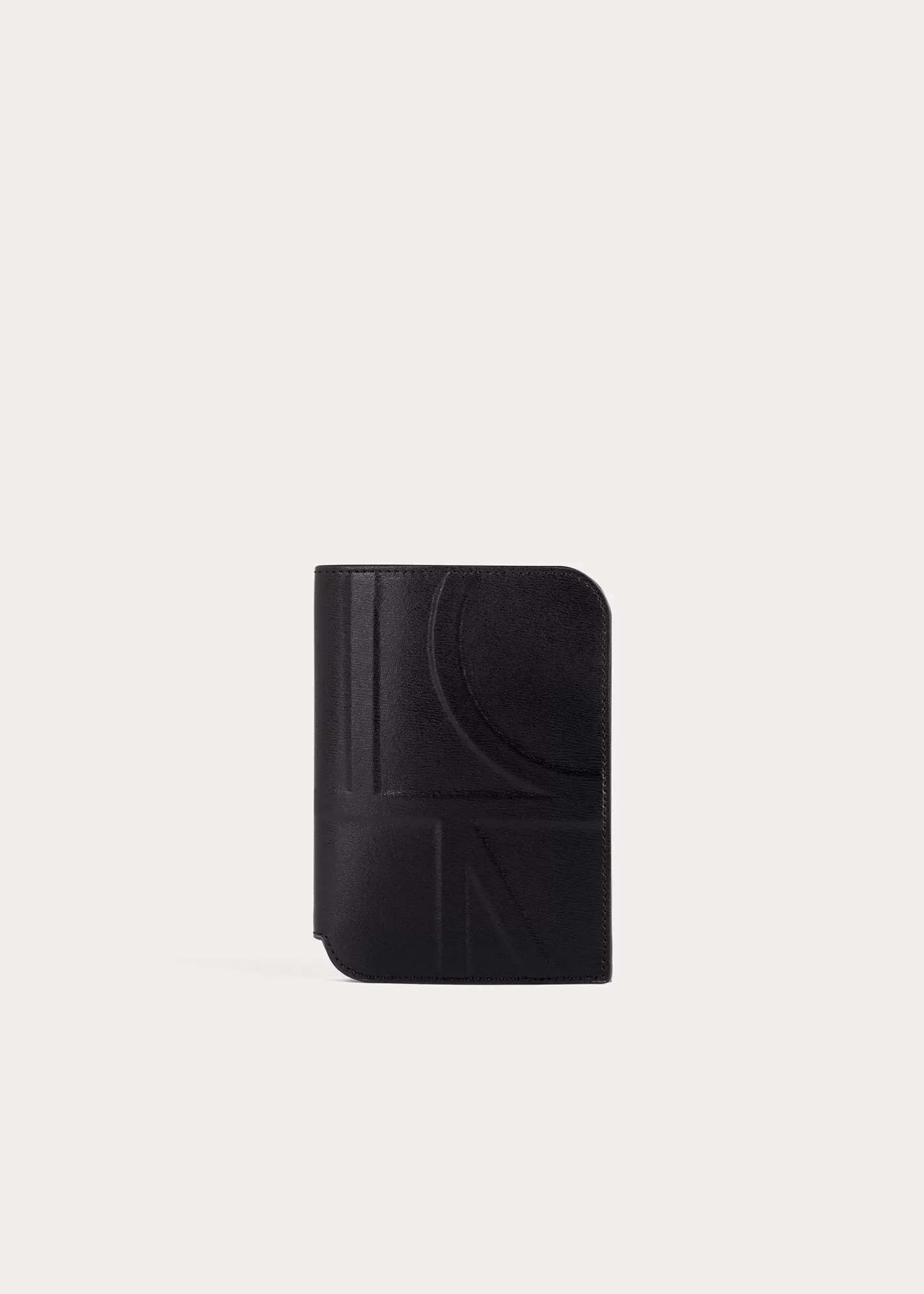 Small Leather Goods>TOTEME Monogram leather passport holder Black