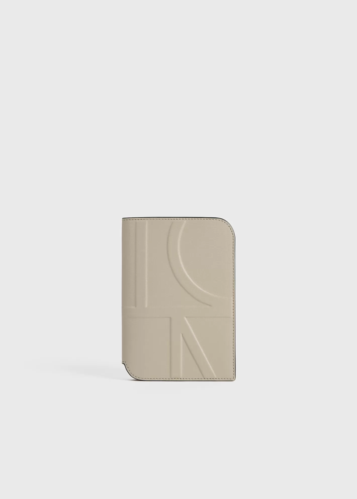 Small Leather Goods>TOTEME Monogram leather passport holder fawn