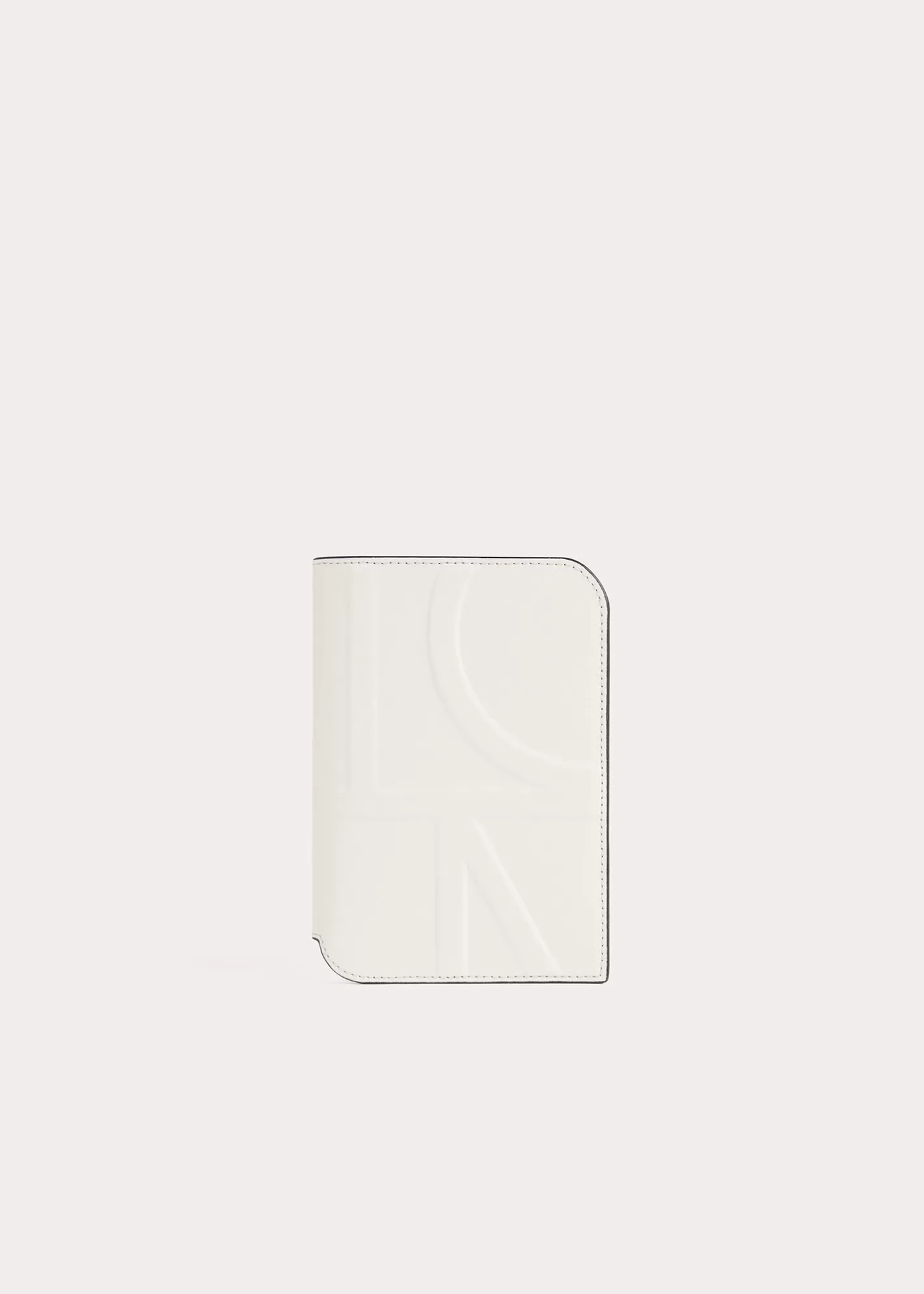 Small Leather Goods>TOTEME Monogram leather passport holder Milk