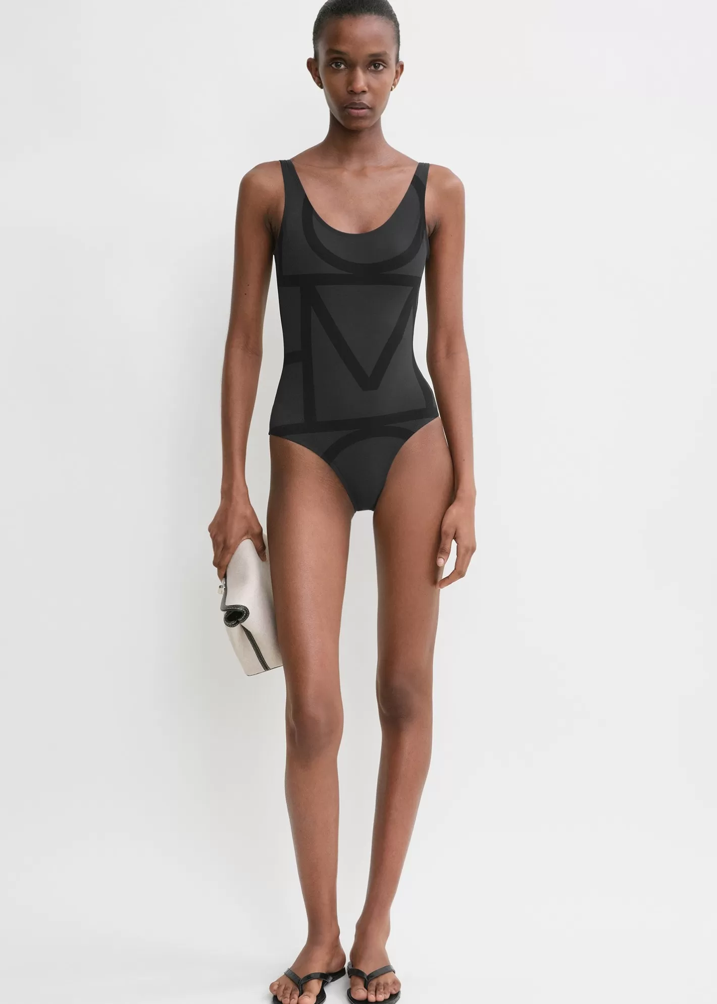 Swim>TOTEME Monogram swimsuit / Black