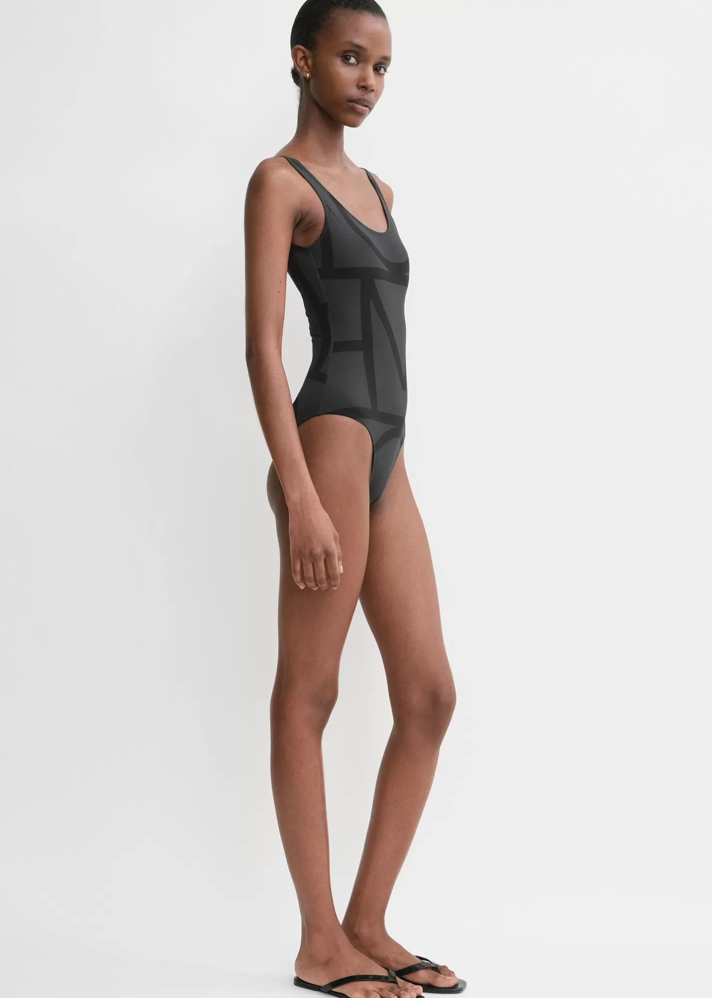 Swim>TOTEME Monogram swimsuit / Black