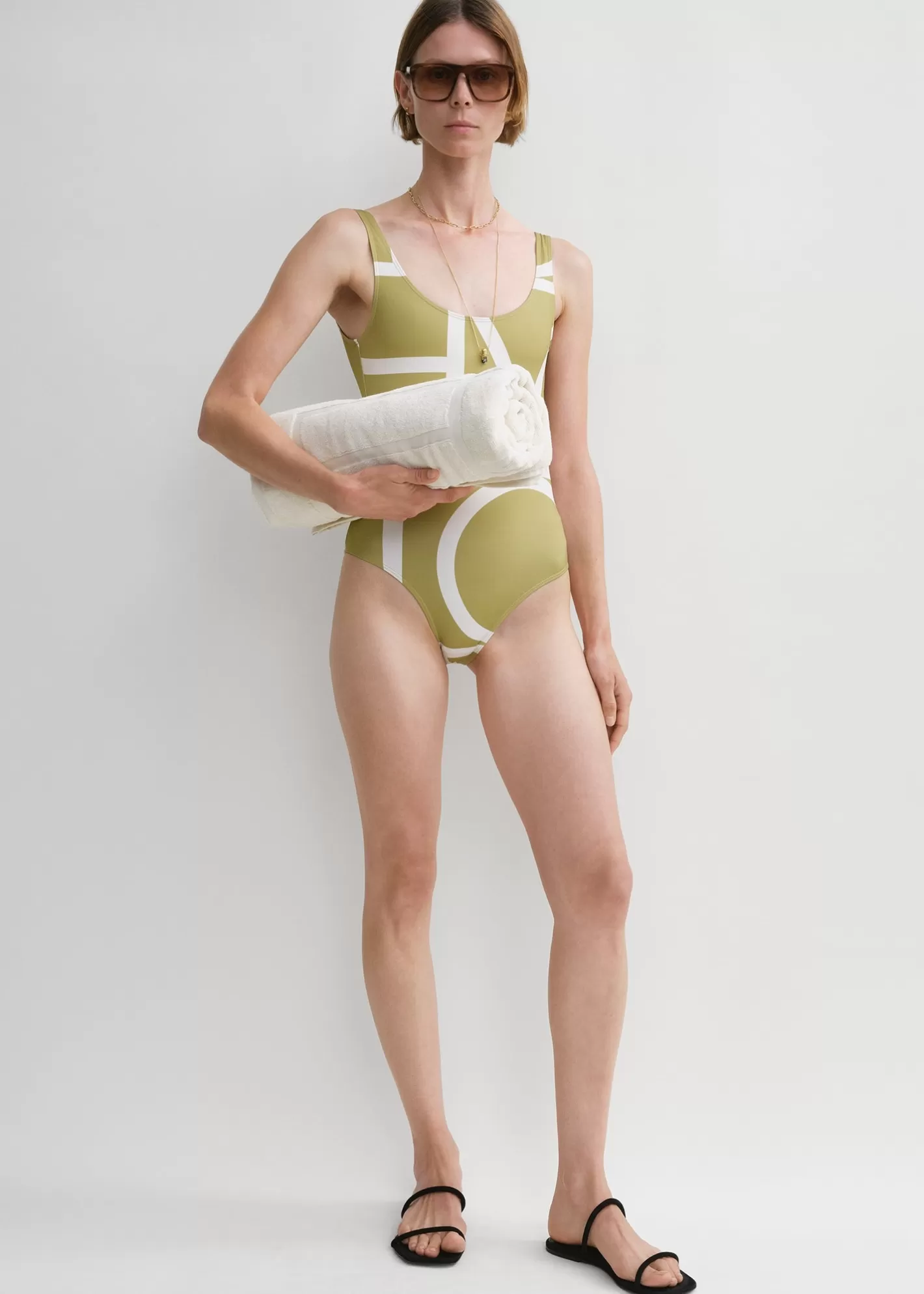 Swim>TOTEME Monogram swimsuit melon/ecru Melon/lighthay