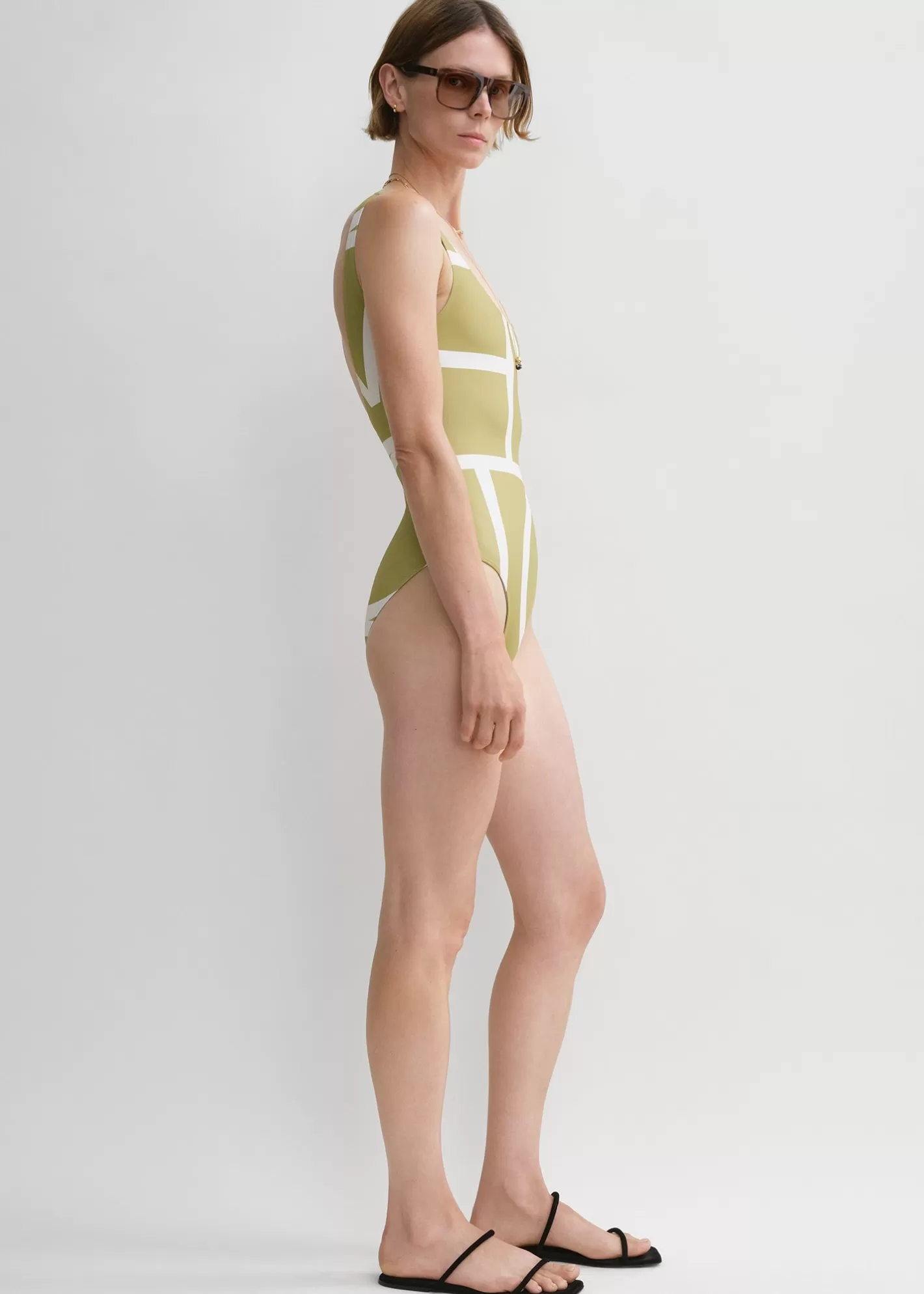 Swim>TOTEME Monogram swimsuit melon/ecru Melon/lighthay