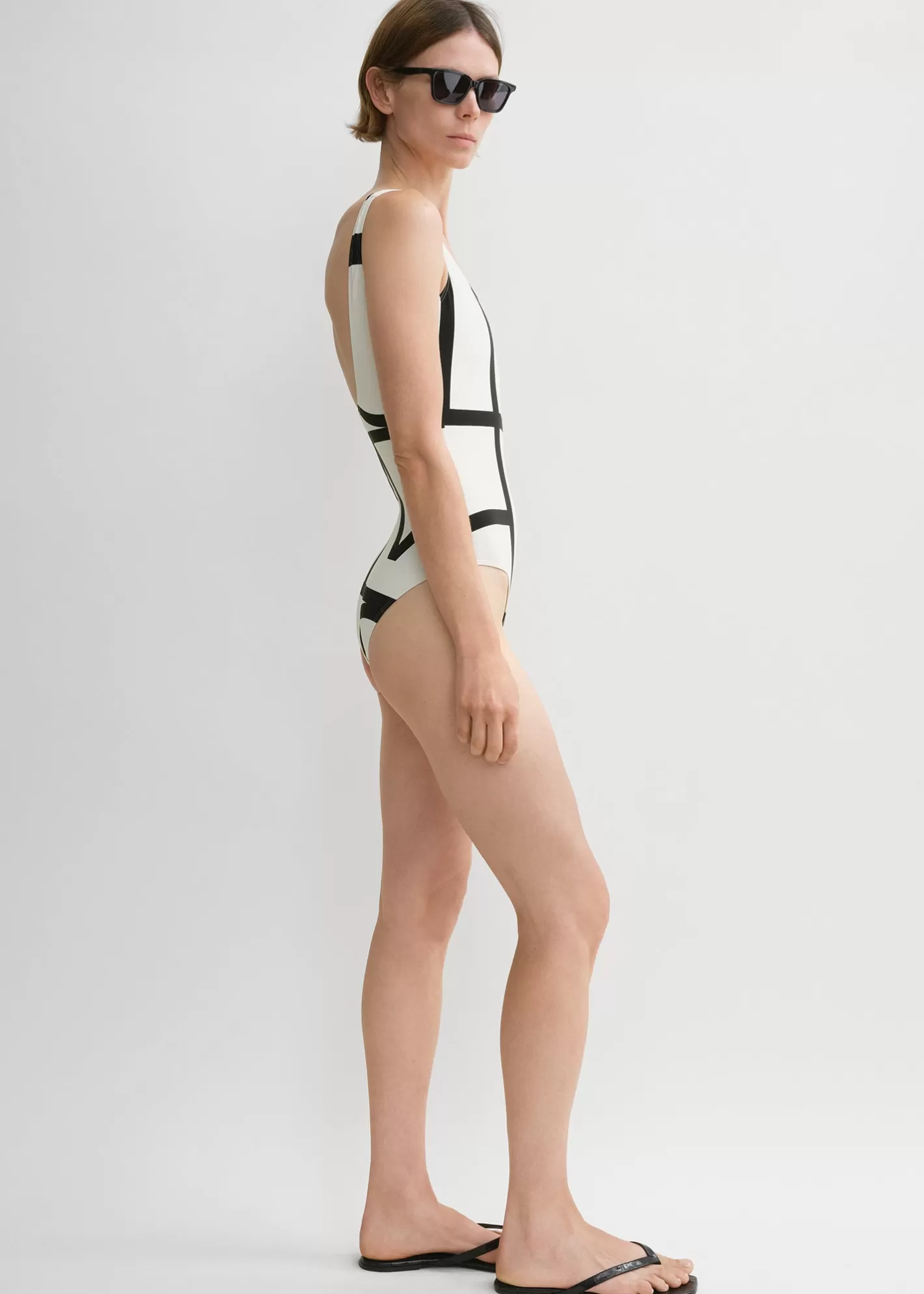 Swim>TOTEME Monogram swimsuit Tofu