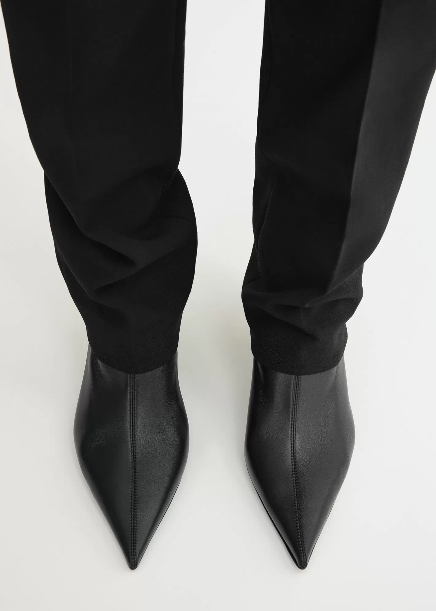 Shoes>TOTEME Nappa heeled sock boots black