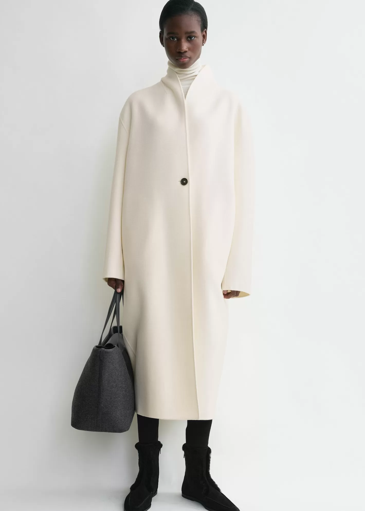 Outerwear>TOTEME Overlay doublé coat winter white winterwhite