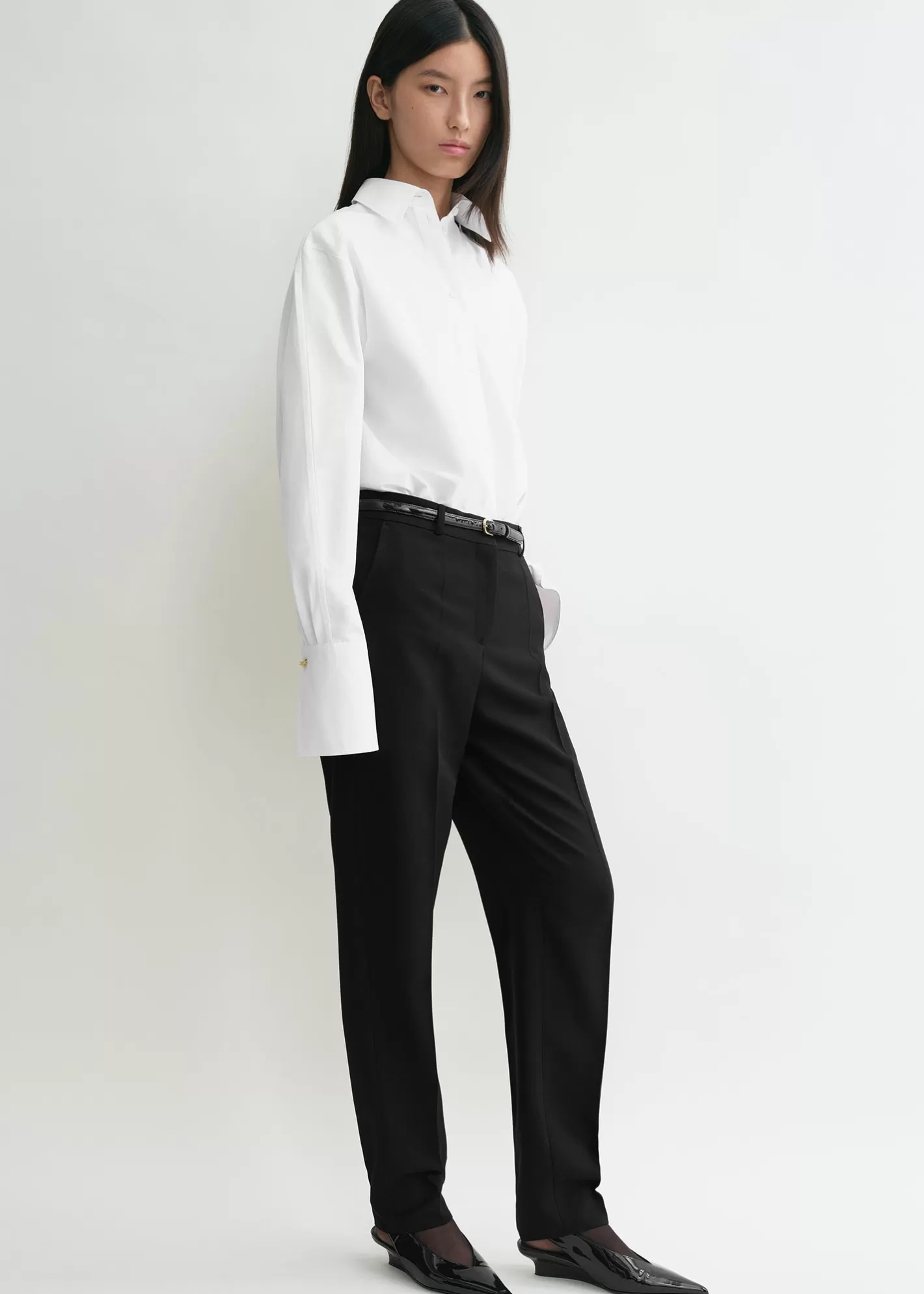 Shirts>TOTEME Oversized tuxedo shirt white