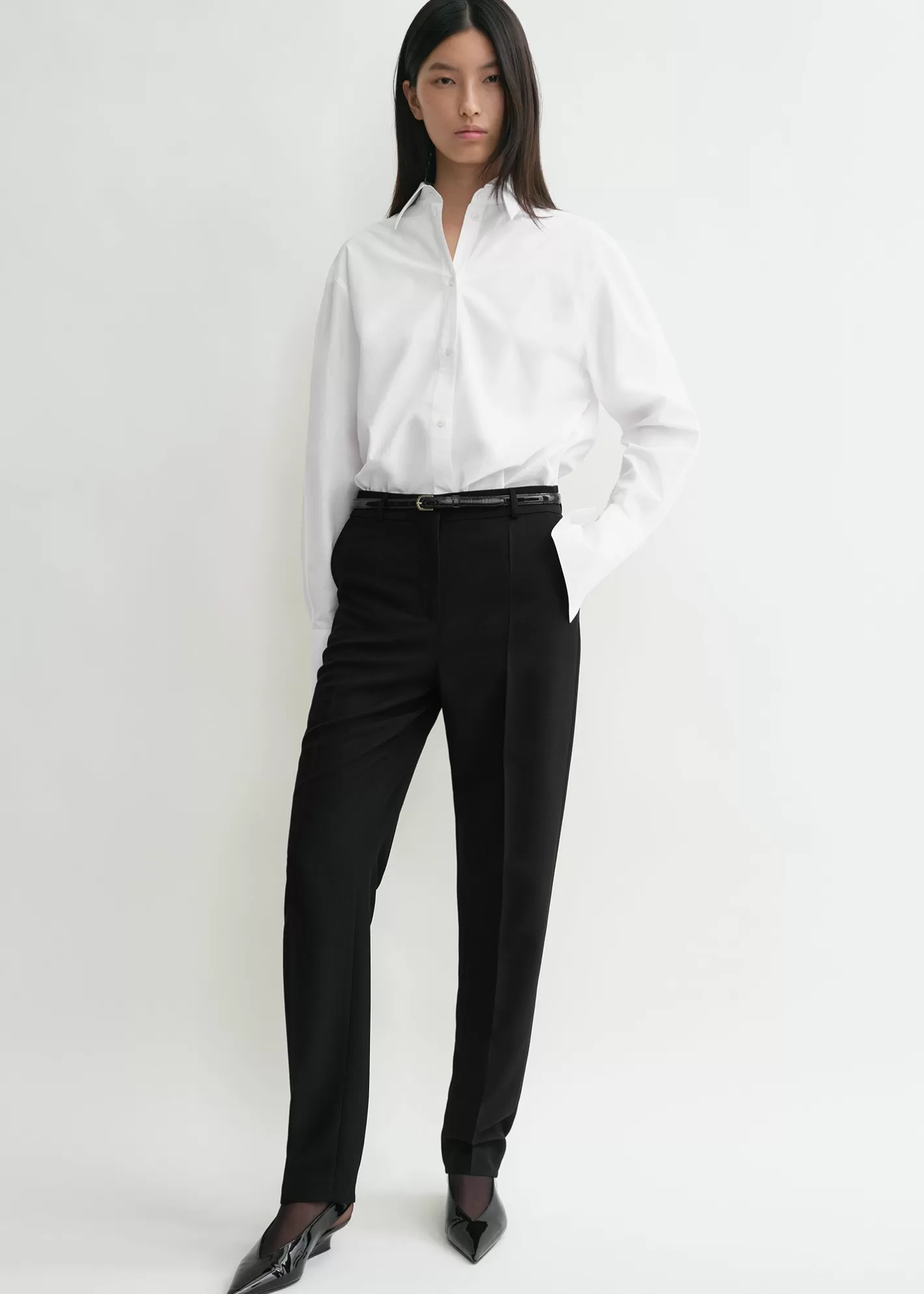 Shirts>TOTEME Oversized tuxedo shirt white