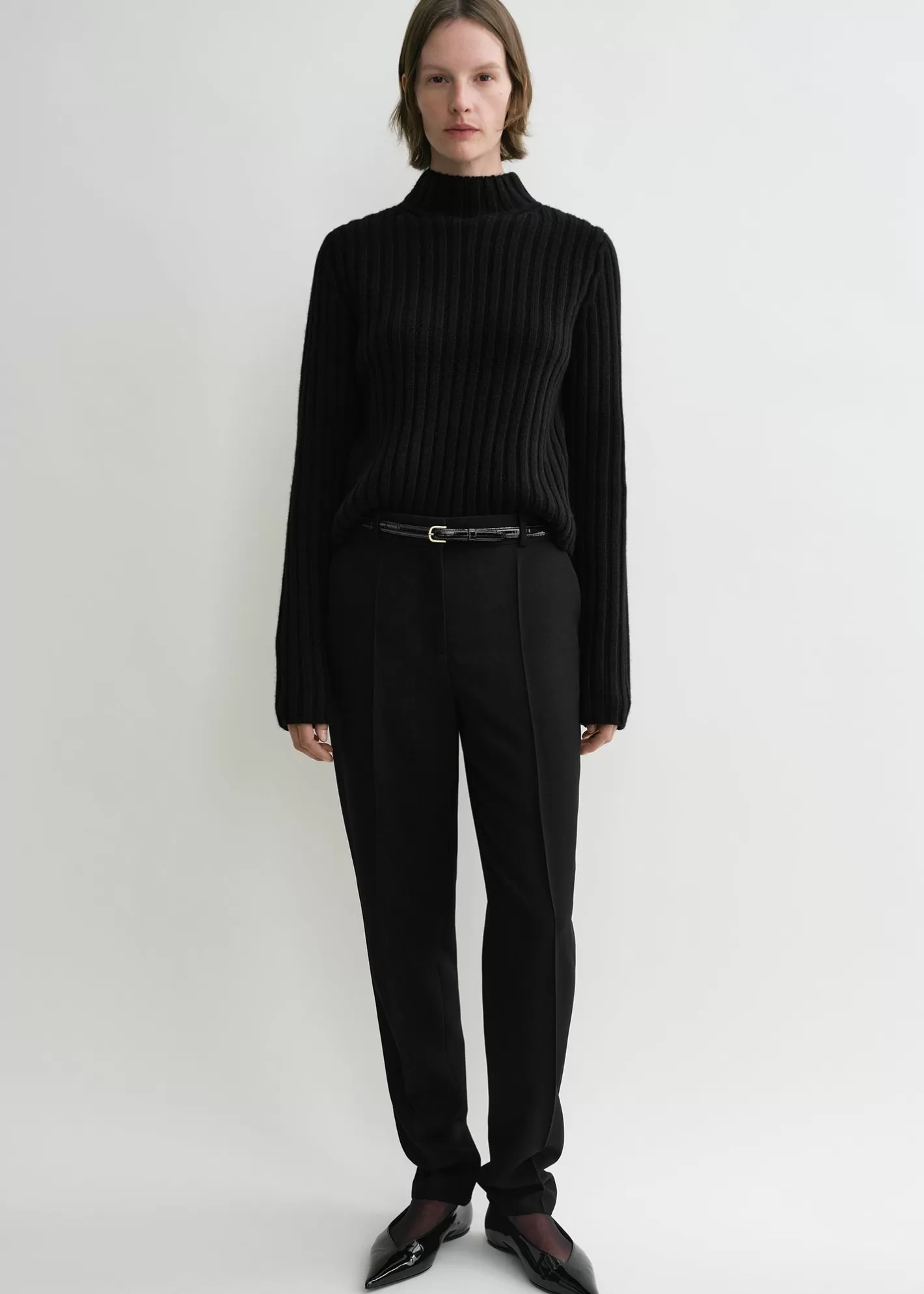 Knits & Sweaters>TOTEME Petite chunky rib knit black