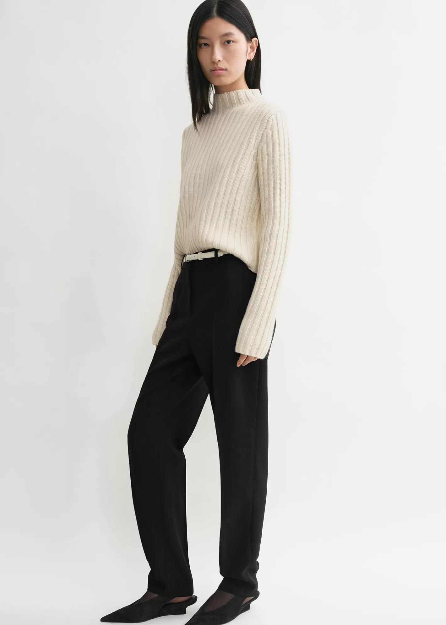 Knits & Sweaters>TOTEME Petite chunky rib knit snow