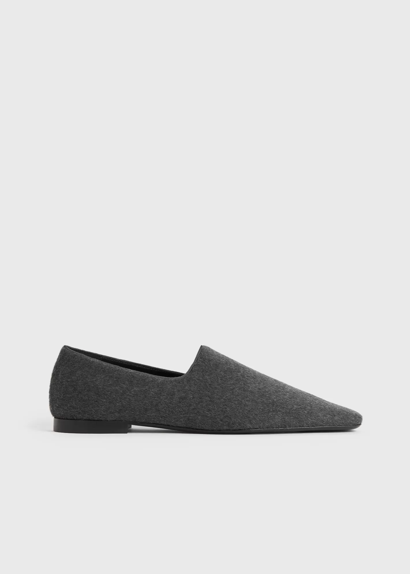 Shoes>TOTEME Piped wool loafers grey greymelange