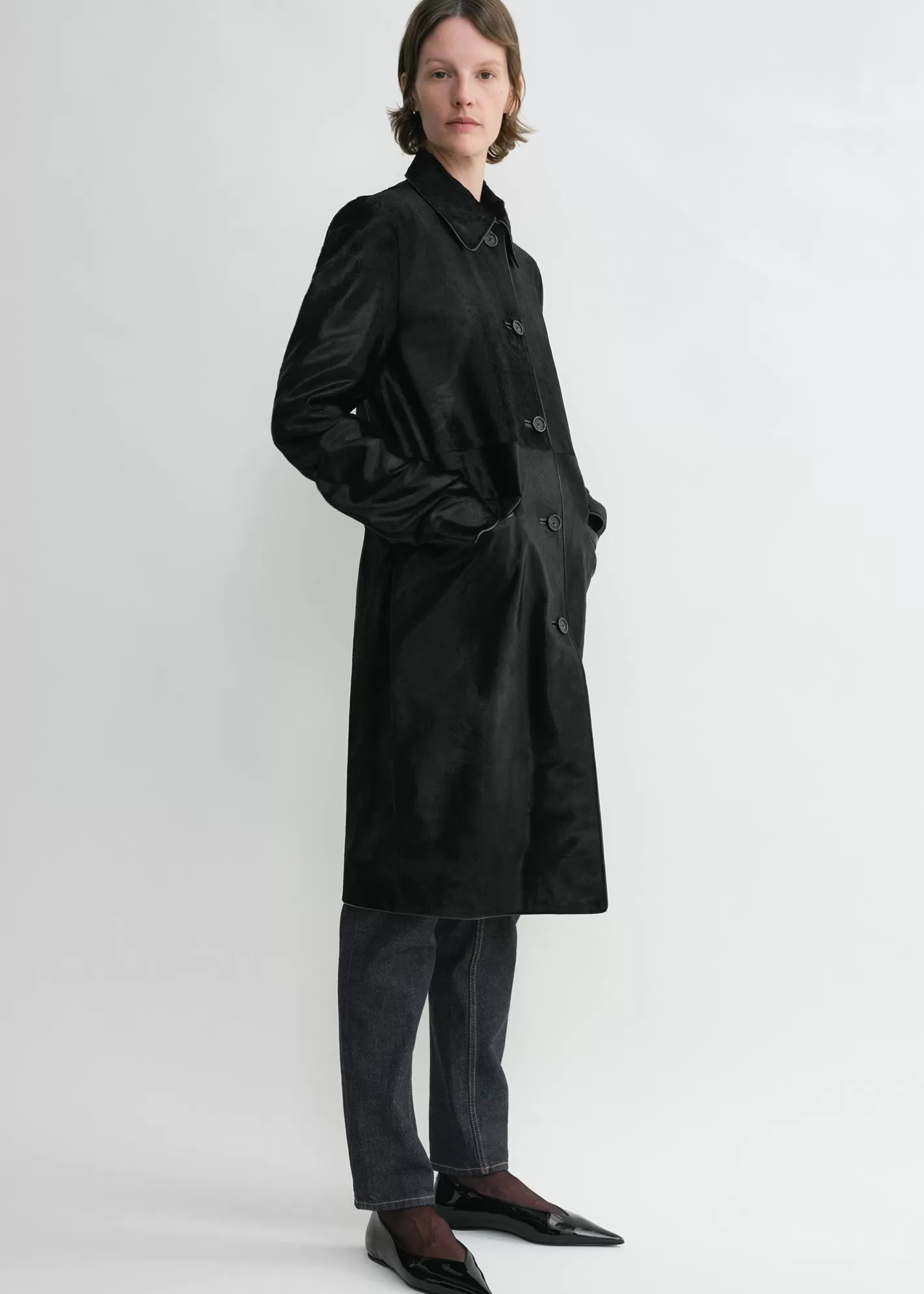 Outerwear>TOTEME Pony hair coat black