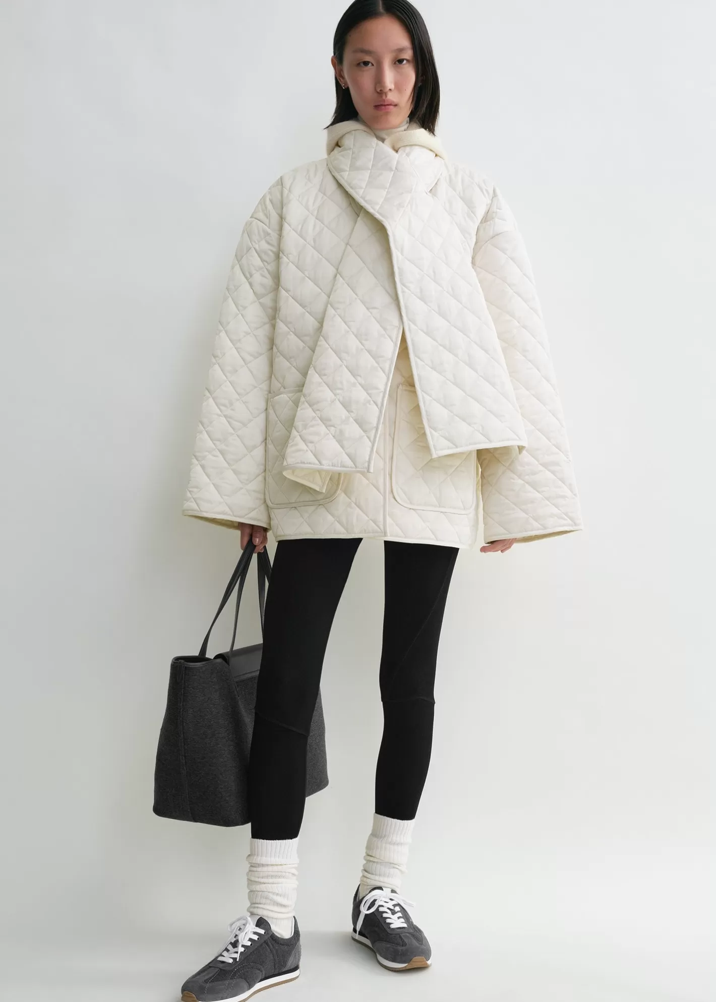 Outerwear>TOTEME Quilted scarf jacket winter white winterwhite