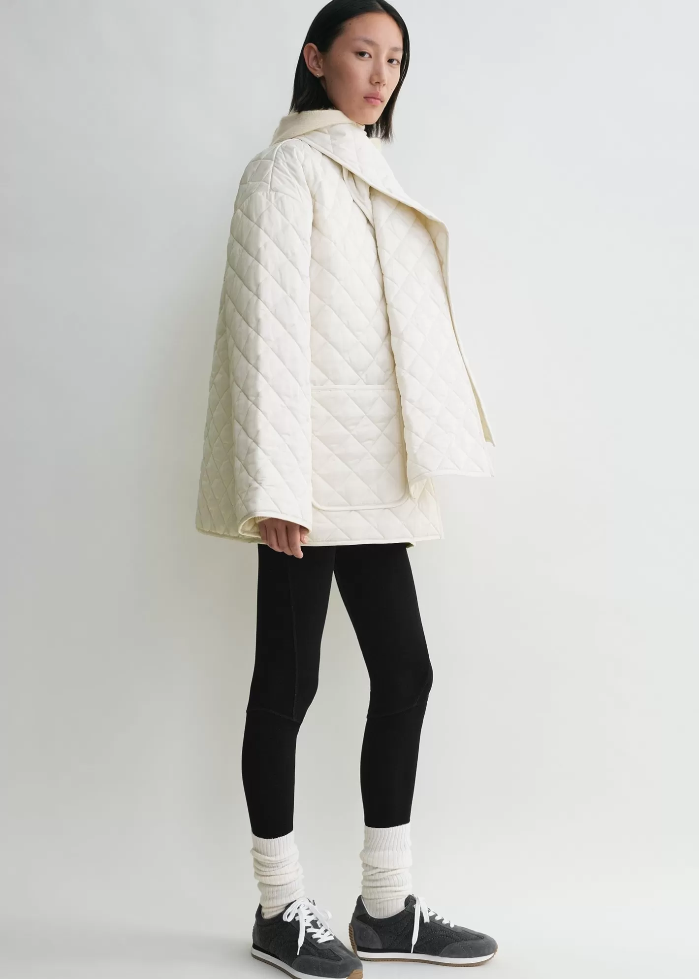 Outerwear>TOTEME Quilted scarf jacket winter white winterwhite