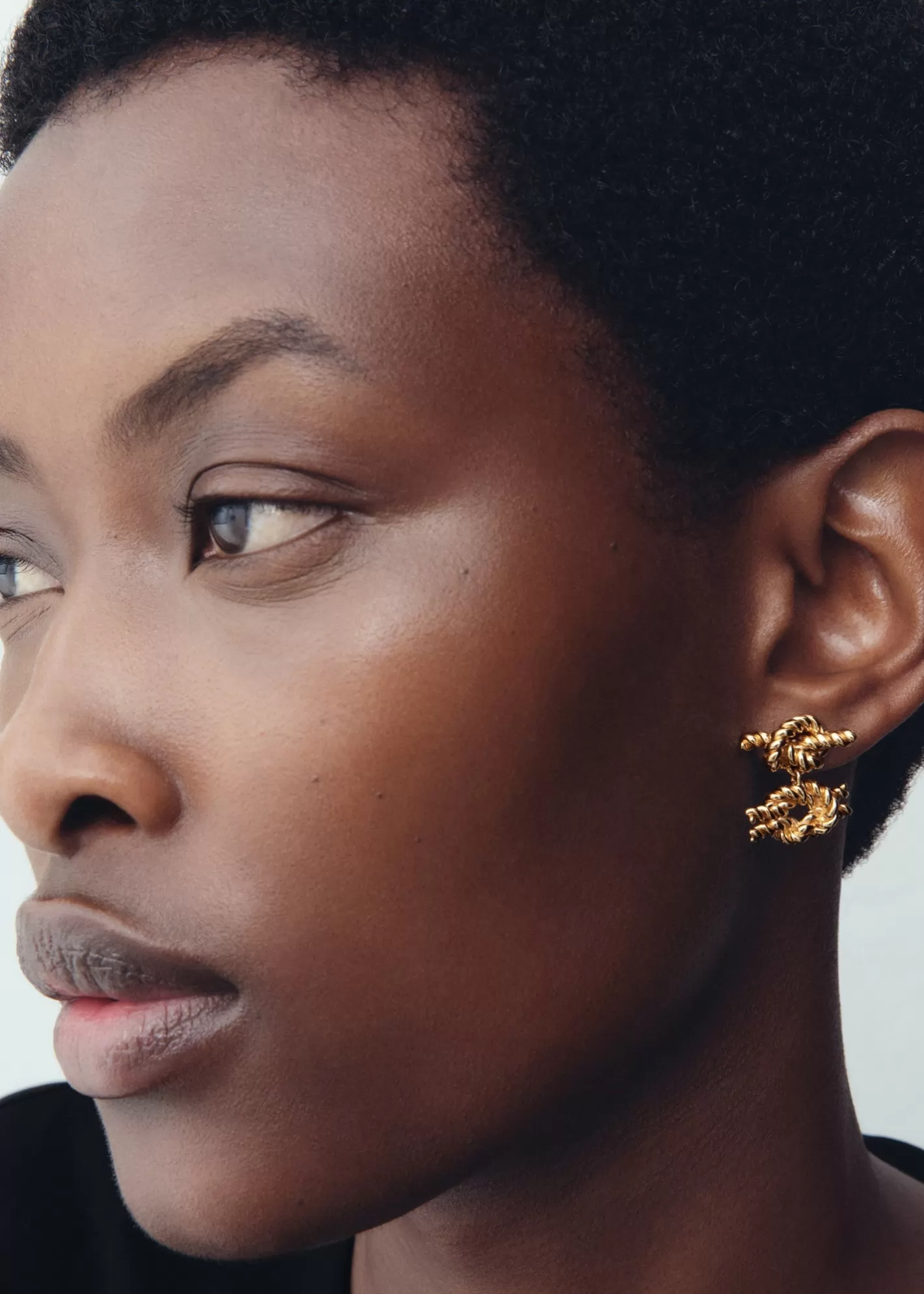 Jewelry>TOTEME Rope knot earrings gold