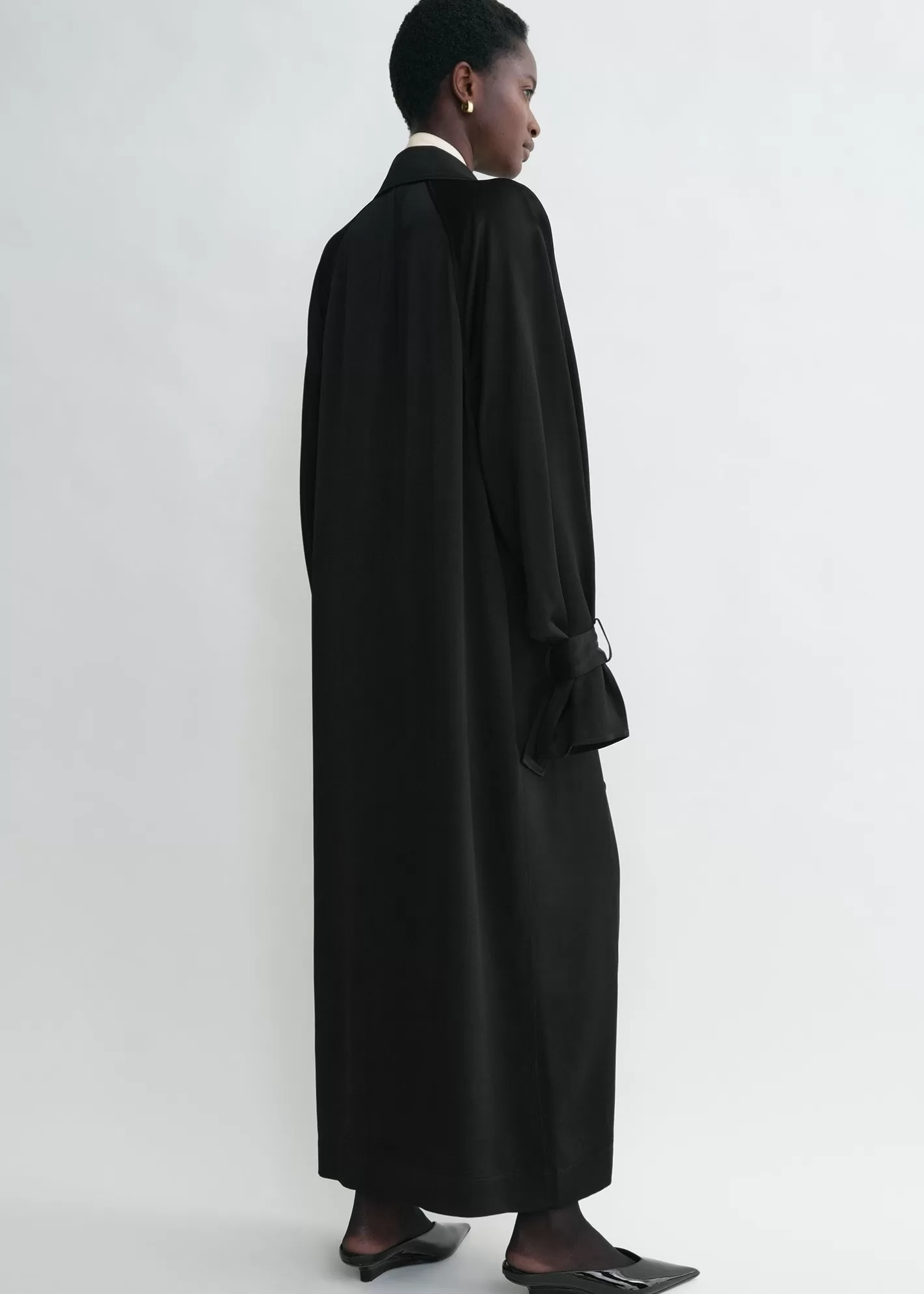 Dresses & Skirts>TOTEME Satin trench dress black