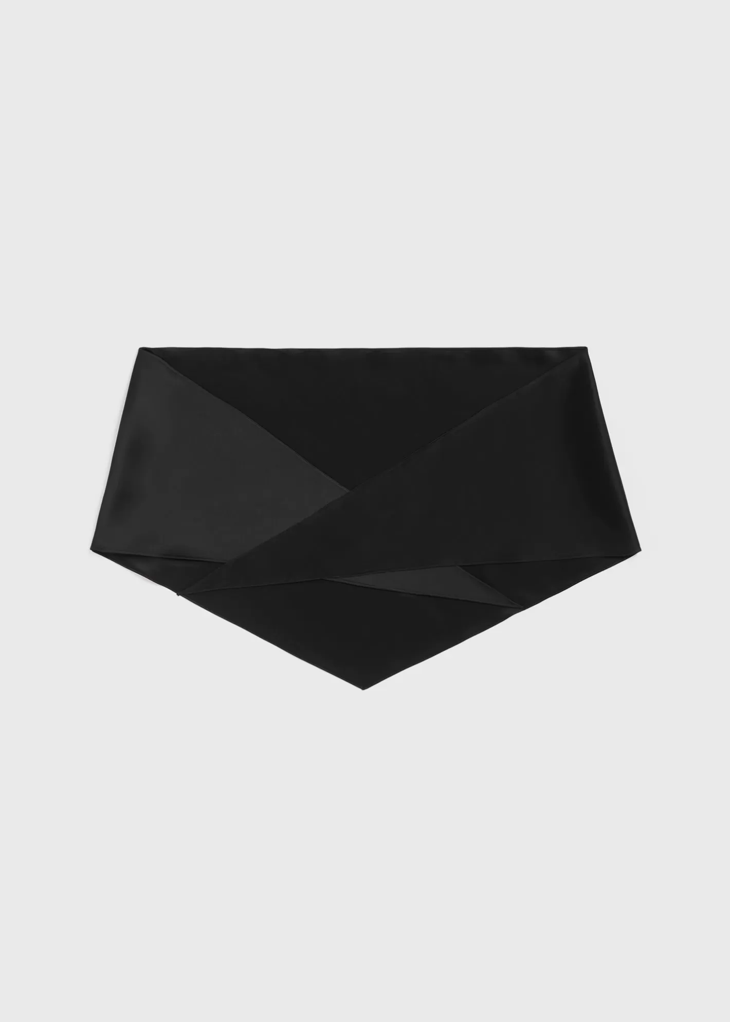 Scarves>TOTEME Satin triangle scarf black