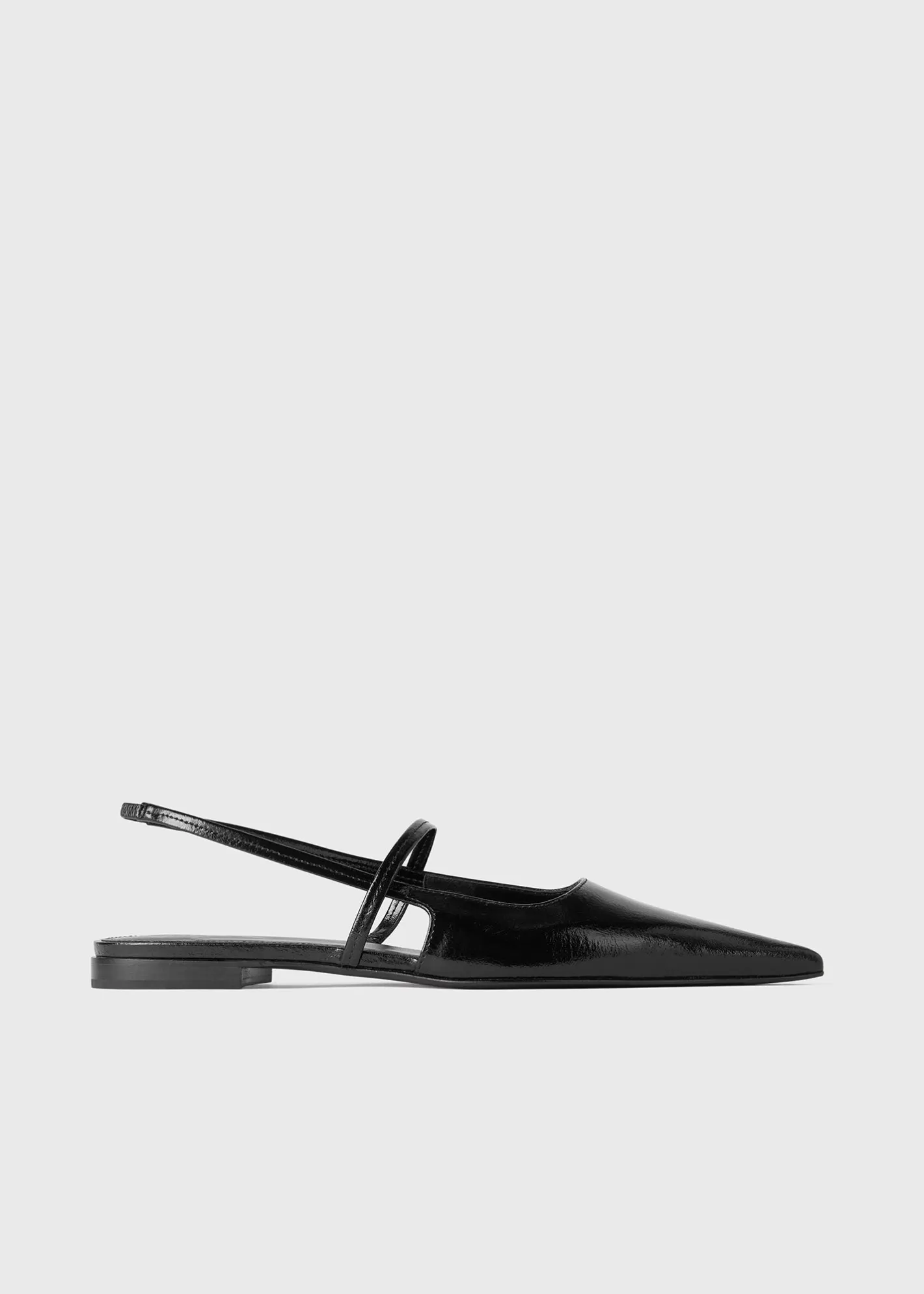 Shoes>TOTEME Sharp patent slingback flats Black