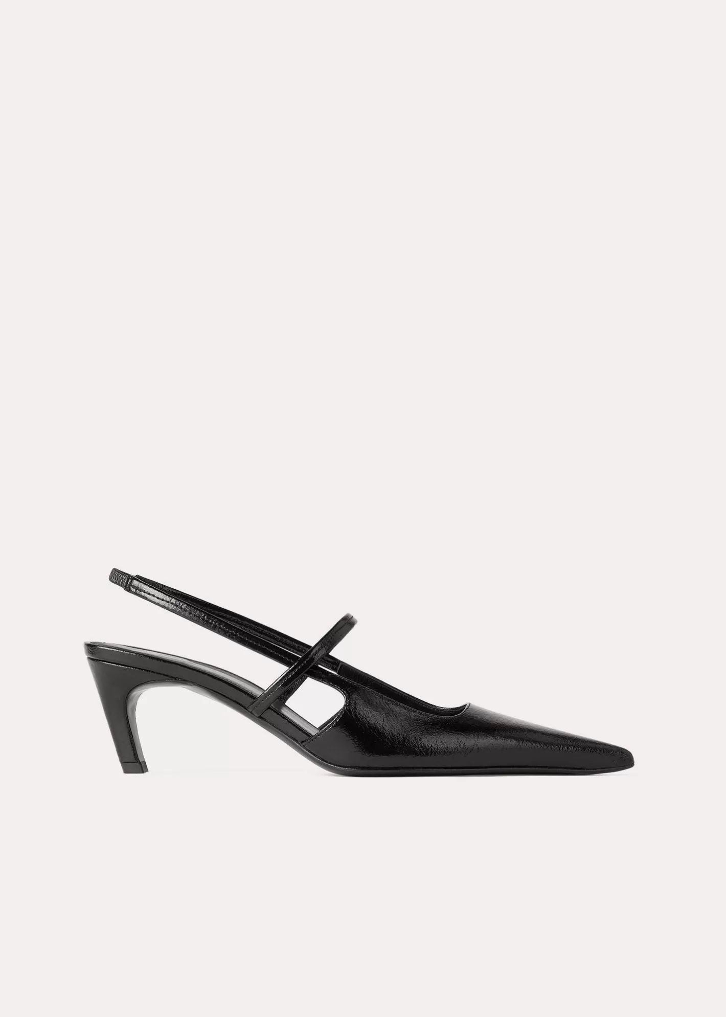 Shoes>TOTEME Sharp patent slingbacks Black