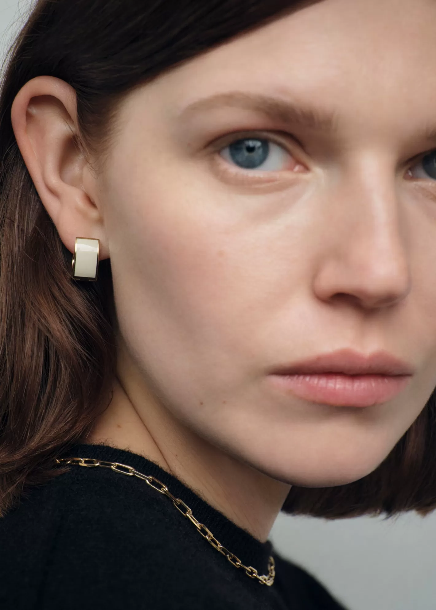 Jewelry>TOTEME Signature hoops Ecru/Gold