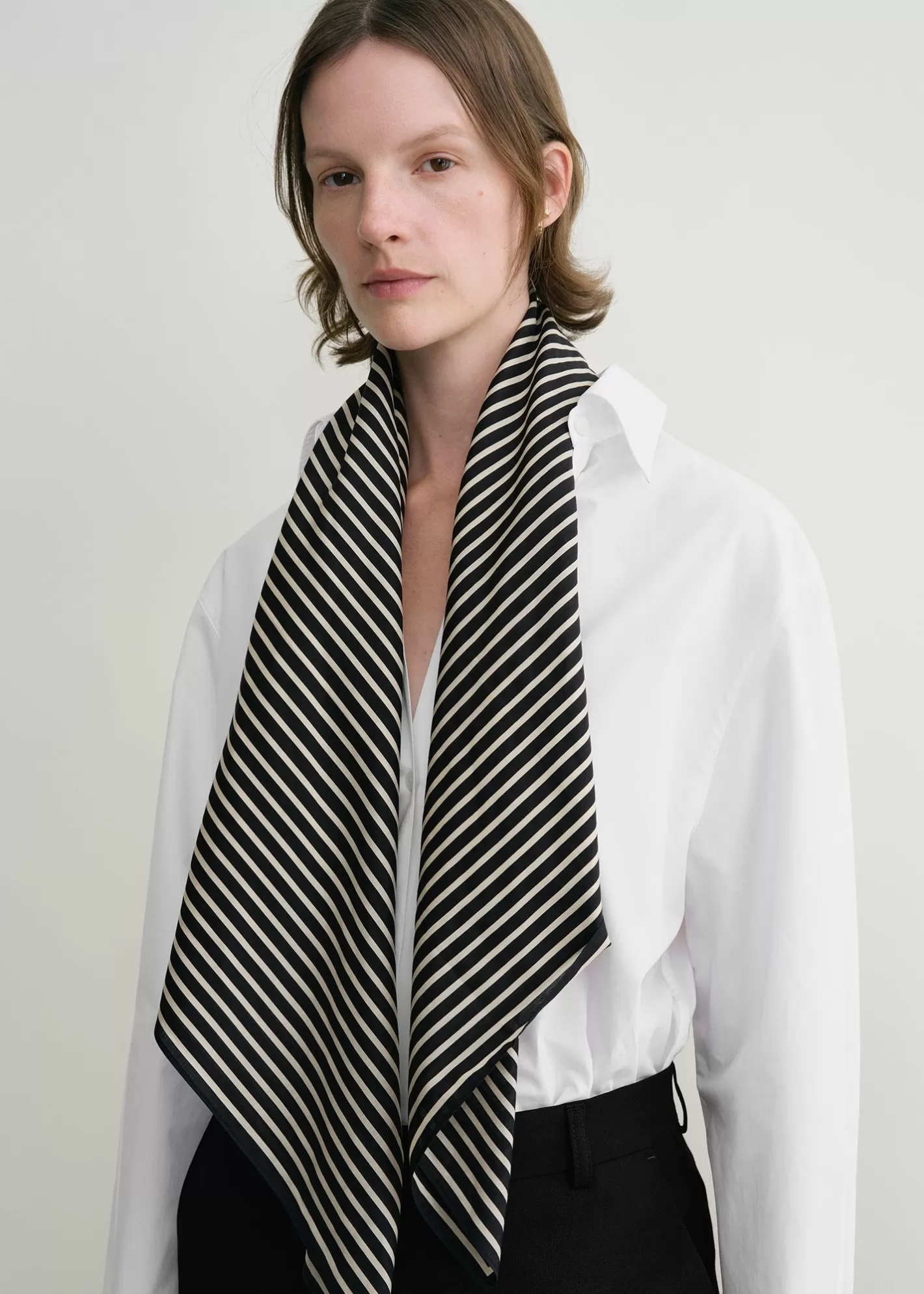 Scarves>TOTEME Signature monogram cotton blanket scarf Black