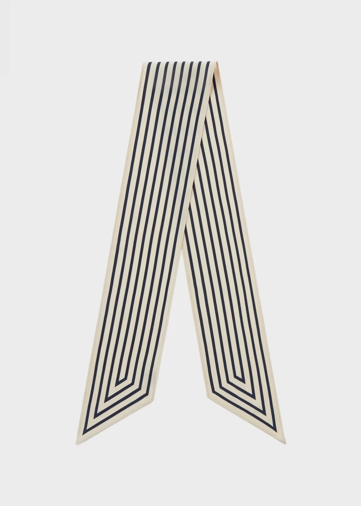 Scarves>TOTEME Signature monogram silk ribbon scarf Creme