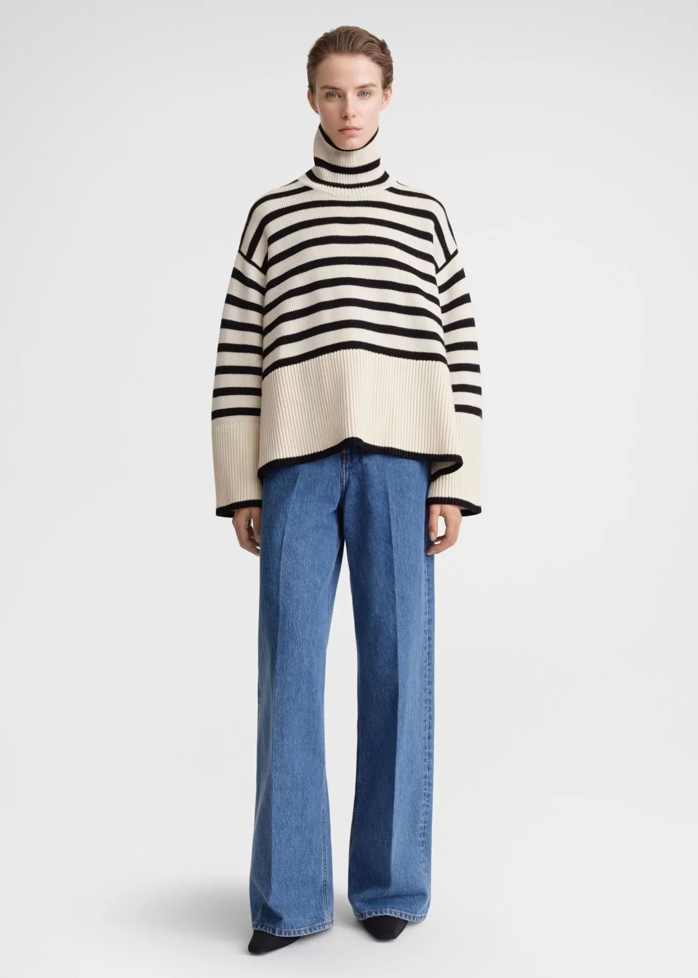 Knits & Sweaters>TOTEME Signature stripe turtleneck light sand Sandstripe