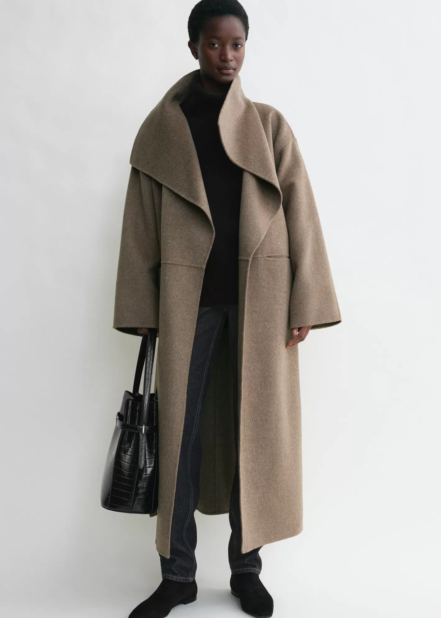 Outerwear>TOTEME Signature wool cashmere coat oak melange oakmelange