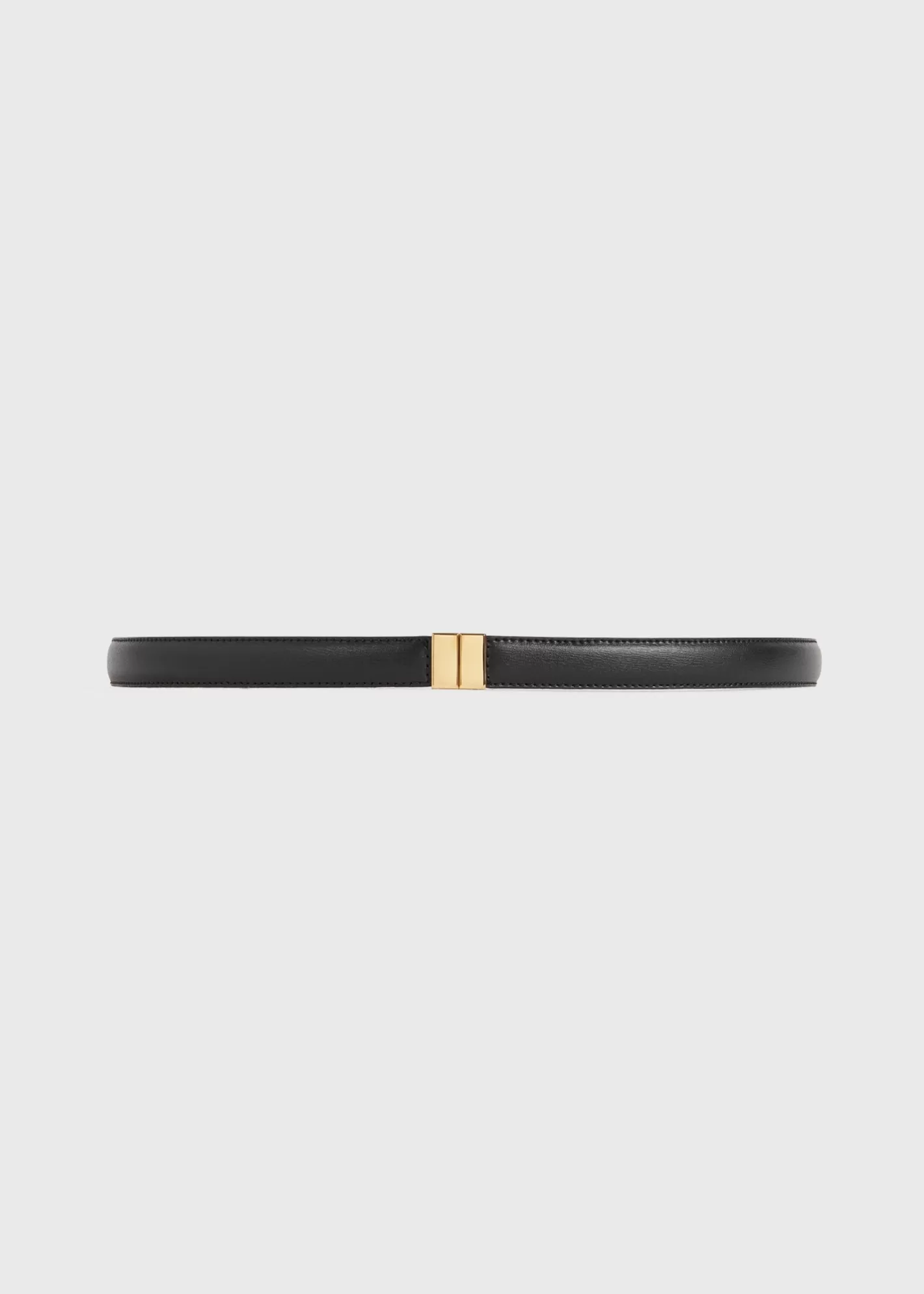 Small Leather Goods>TOTEME Slide clasp leather belt black