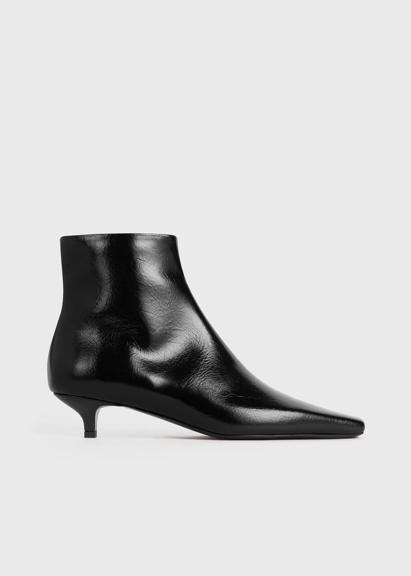 Shoes>TOTEME Slim patent ankle boots Black