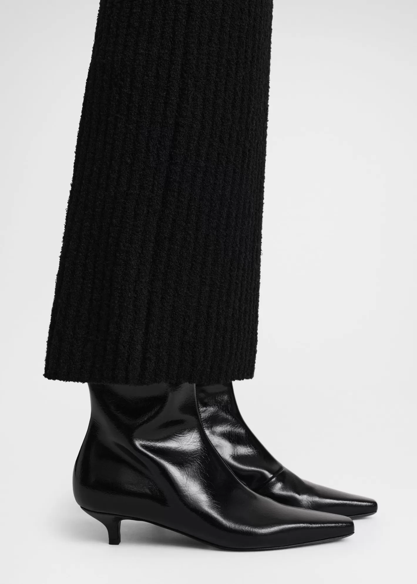 Shoes>TOTEME Slim patent knee-high boots black Blackpatent