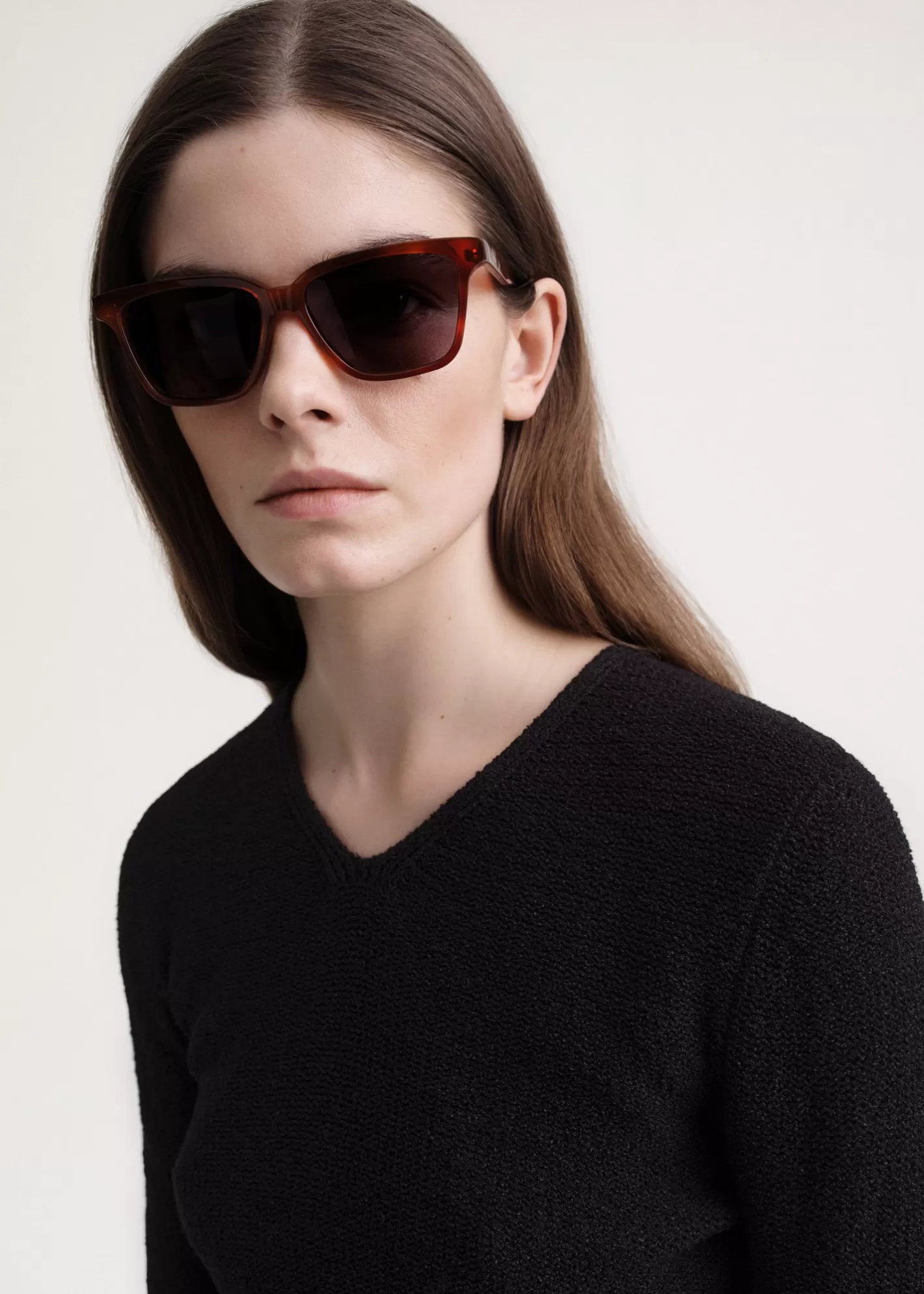 Sunglasses>TOTEME Square sunglasses light Havana