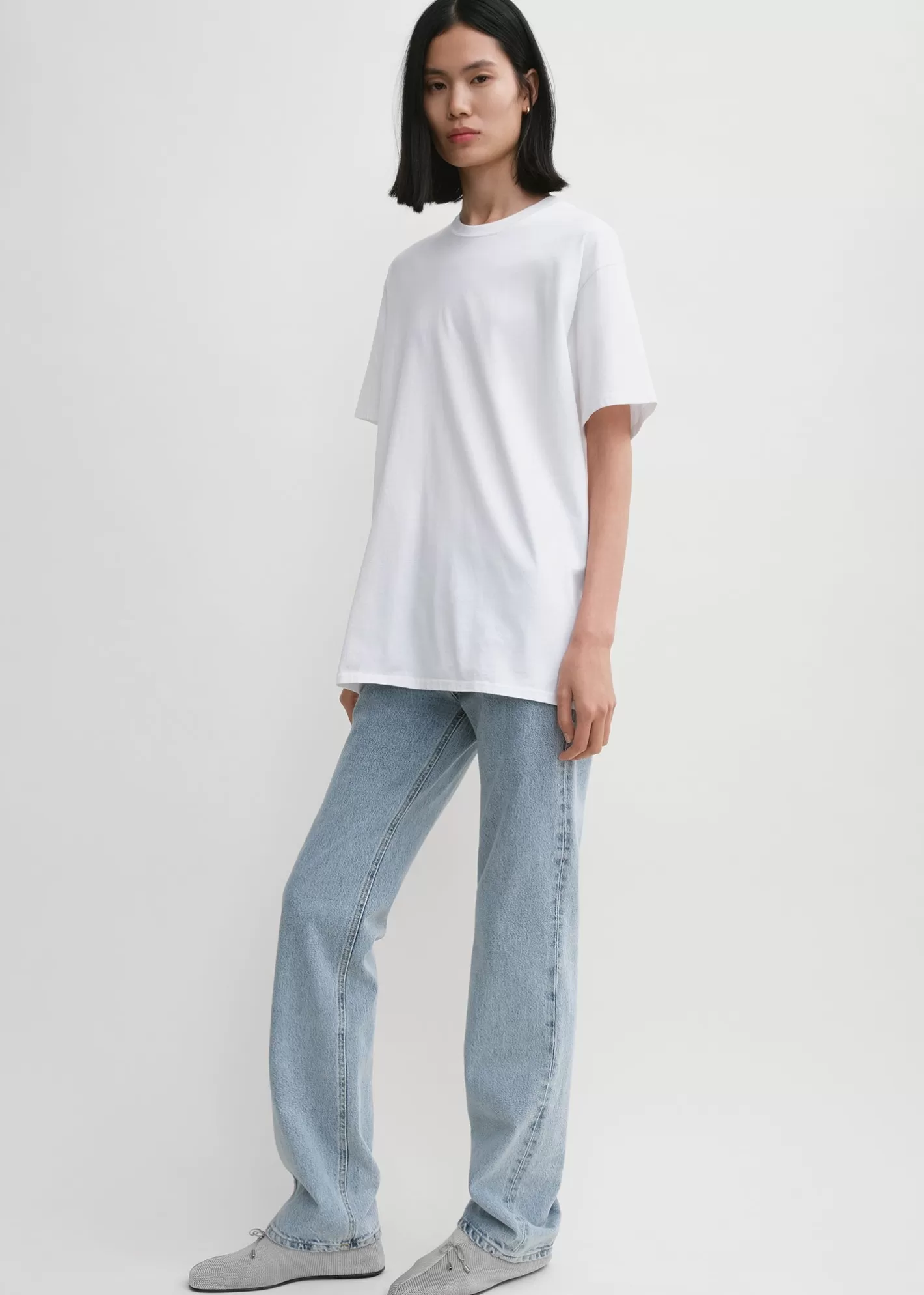 Tops & Blouses>TOTEME Straight cotton tee Off-White