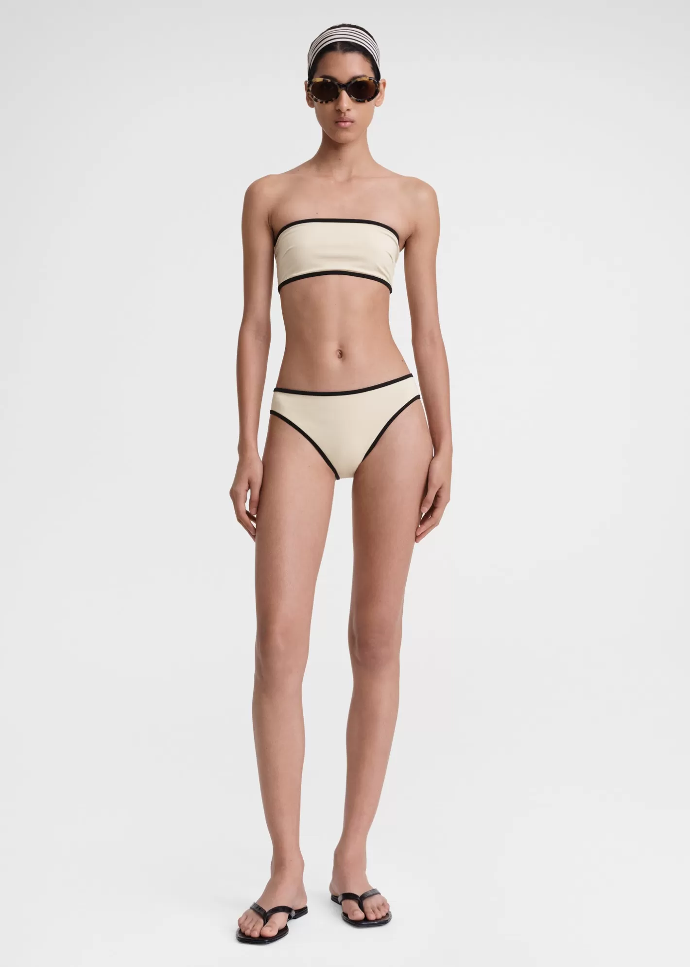 Swim>TOTEME Stripe edge bikini bottoms light hay Lighthay