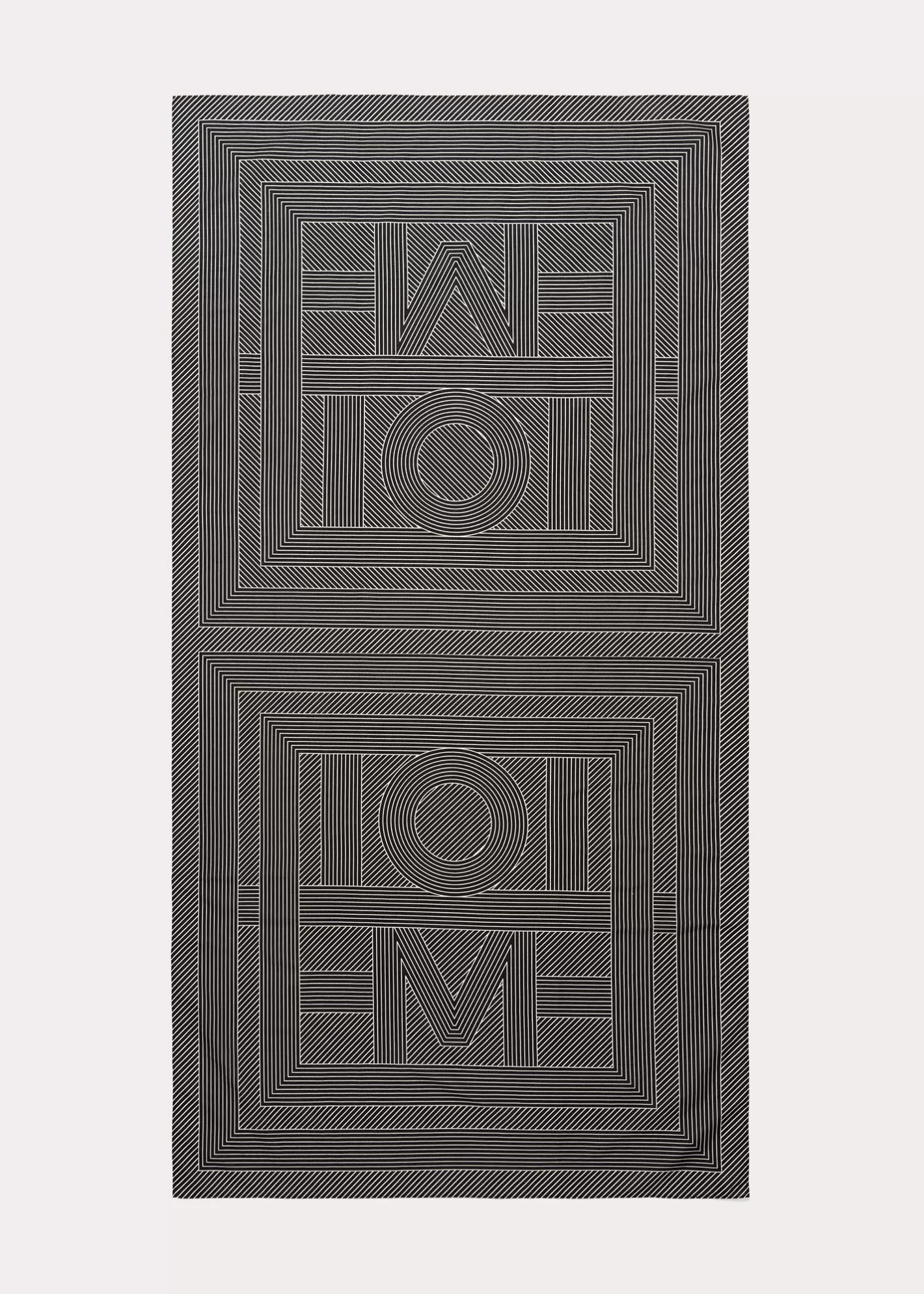 Scarves>TOTEME Striped monogram cotton silk sarong Black