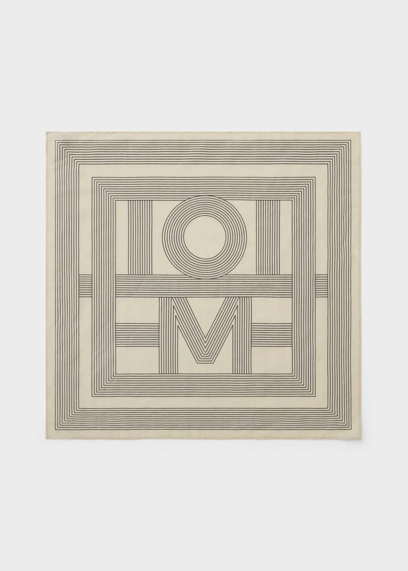 Scarves>TOTEME Striped monogram cotton silk scarf crème Creme