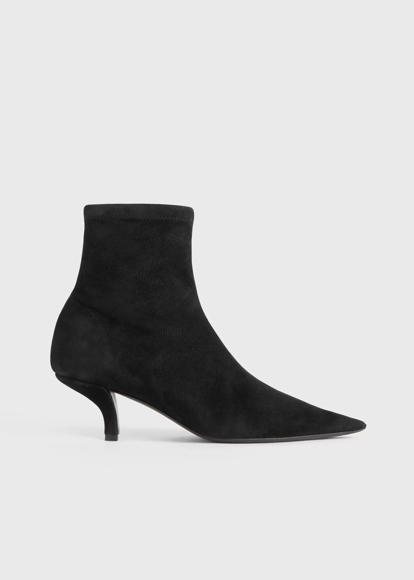 Shoes>TOTEME Suede heeled sock boots black