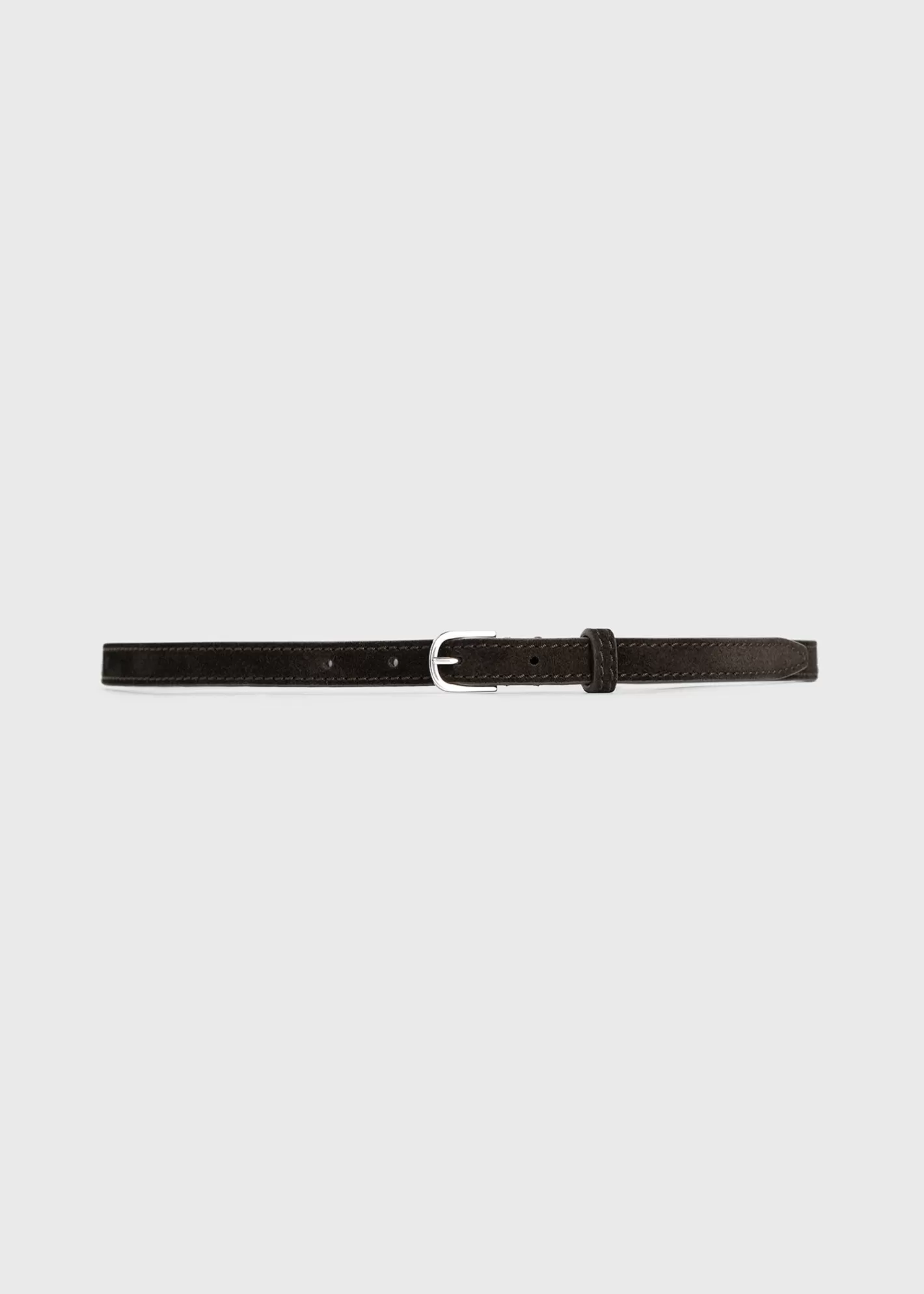 Small Leather Goods>TOTEME Thin suede belt Espresso