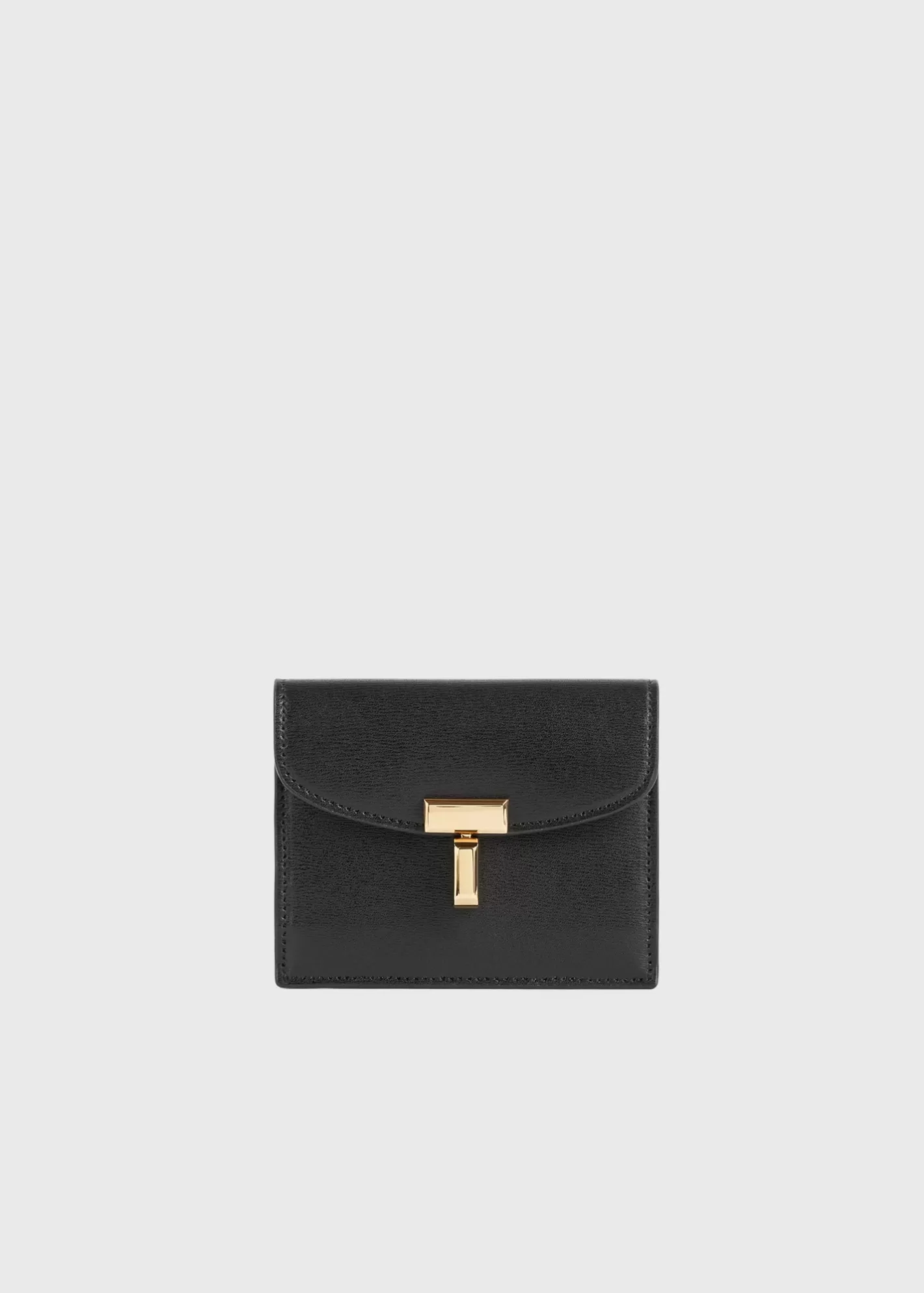 Small Leather Goods>TOTEME T-Lock leather cardholder black