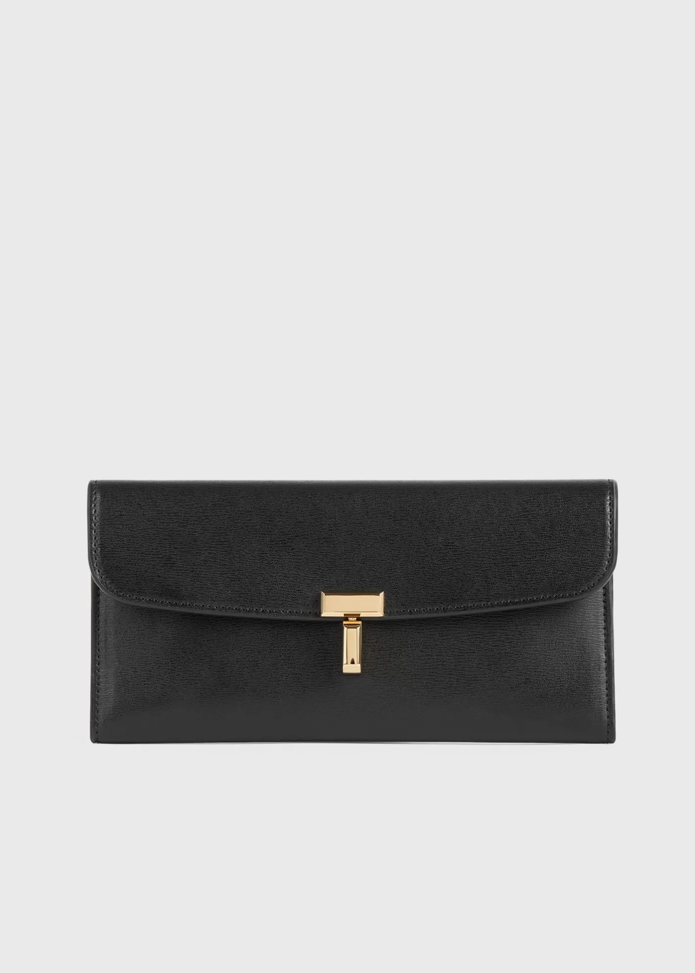 Small Leather Goods>TOTEME T-Lock leather wallet black