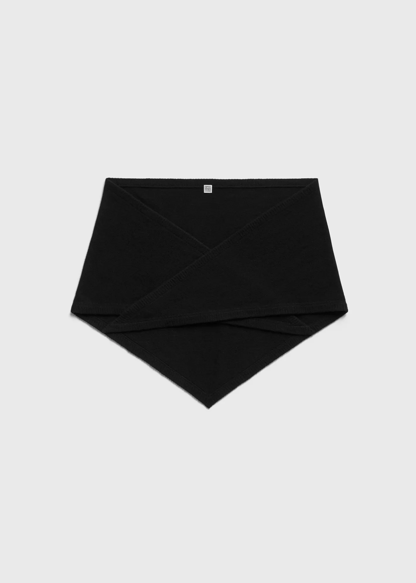 Scarves>TOTEME Triangle wool cashmere scarf black