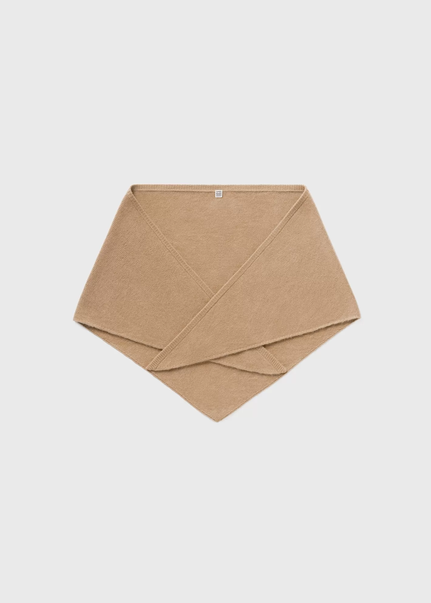 Scarves>TOTEME Triangle wool cashmere scarf camel