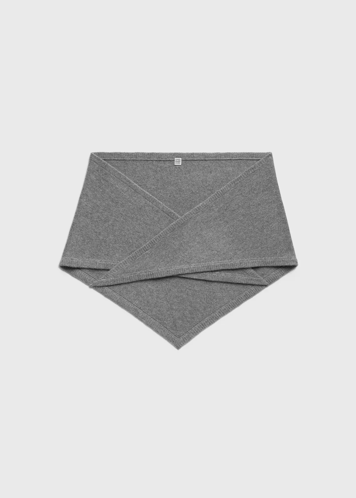 Scarves>TOTEME Triangle wool cashmere scarf grey melange greymelange