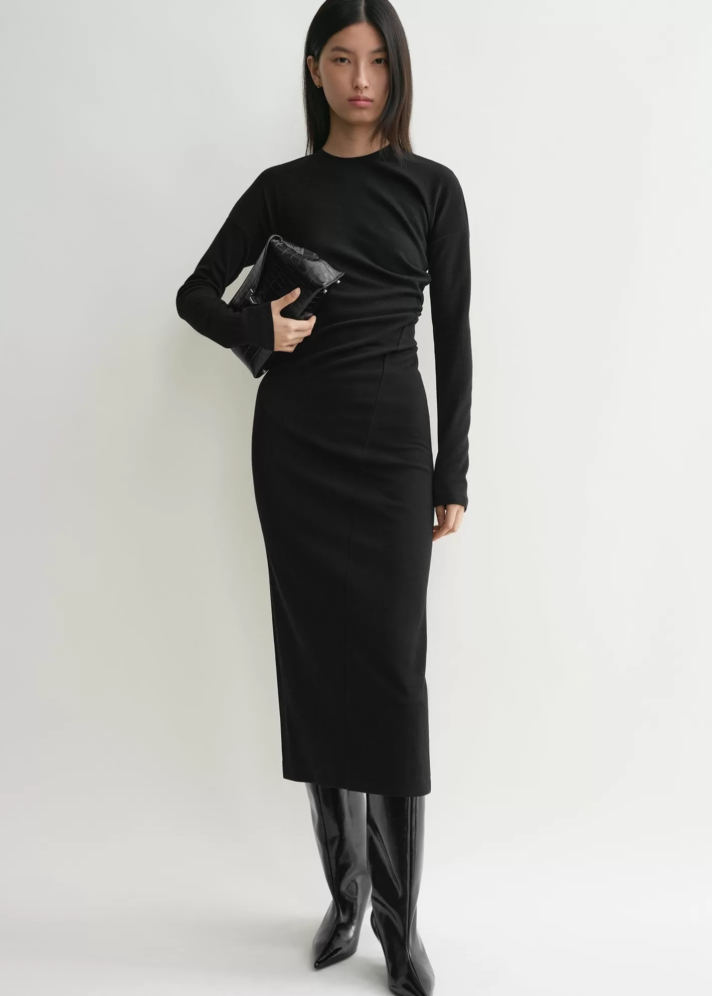 Dresses & Skirts>TOTEME Twisted jersey dress black