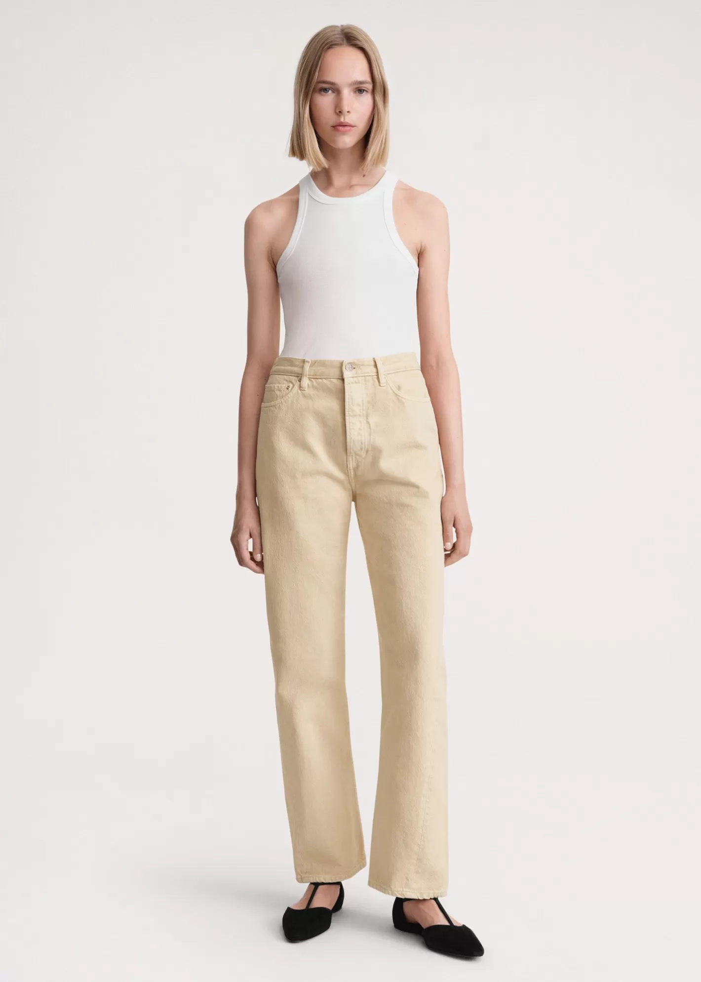 Relaxed>TOTEME Twisted seam denim full length washed beige WashedBeige