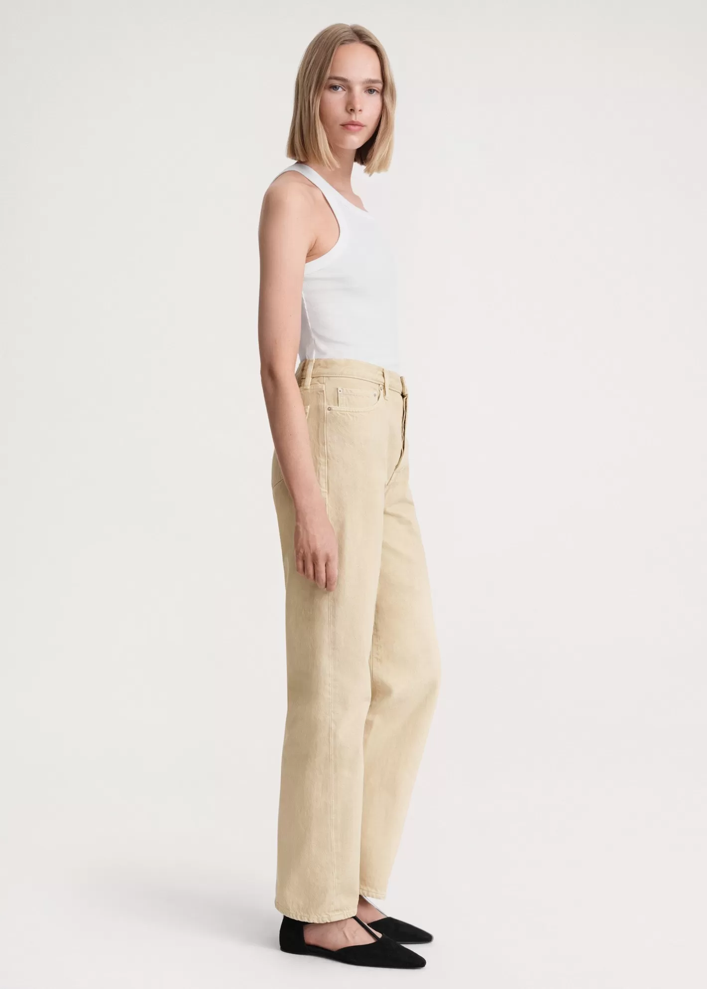 Relaxed>TOTEME Twisted seam denim full length washed beige WashedBeige