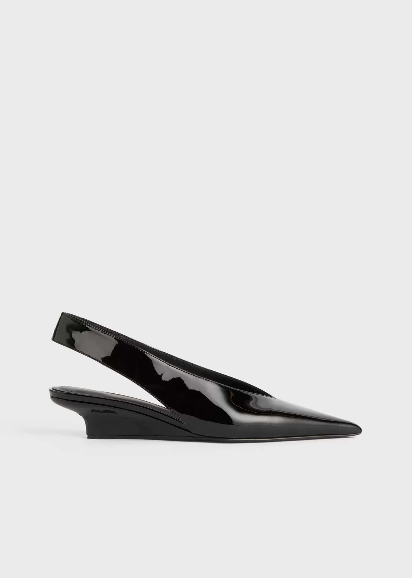 Shoes>TOTEME Wedge-heel patent slingbacks black