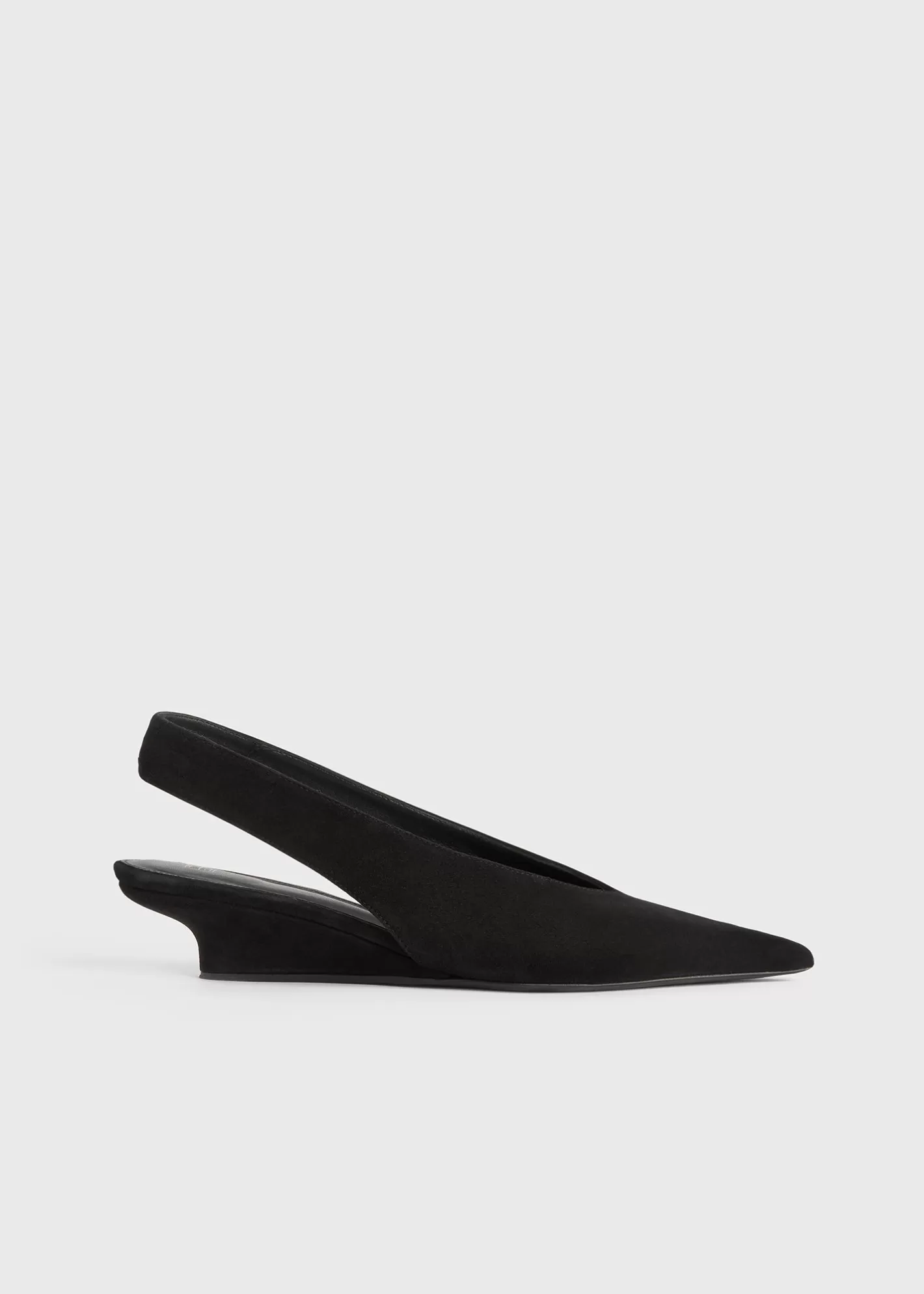 Shoes>TOTEME Wedge-heel suede slingbacks black